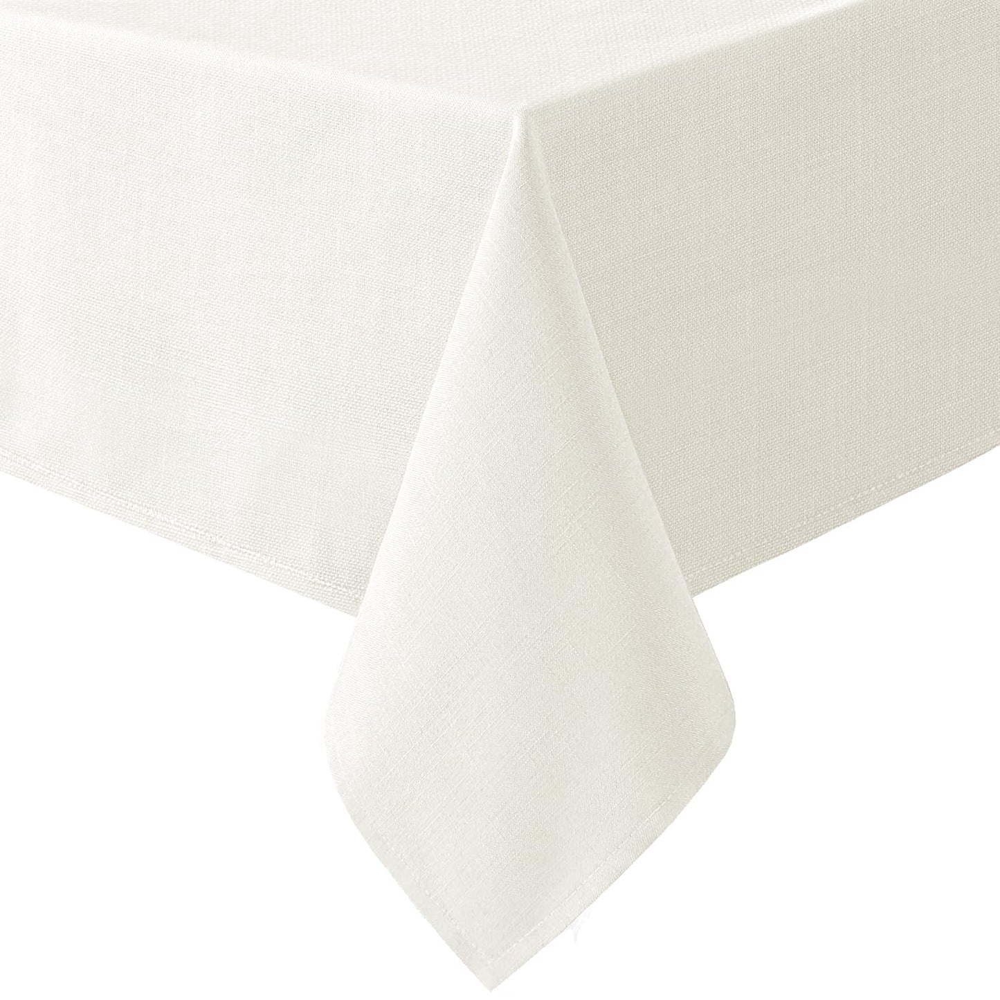 H.VERSAILTEX Linen Textured Table Cloths 60 x 120 Inch Premium Solid Tablecloth Spill-Proof Waterproof Table Cover for Dining Buffet Feature Extra Soft and Thick Fabric Wrinkle Free, Taupe