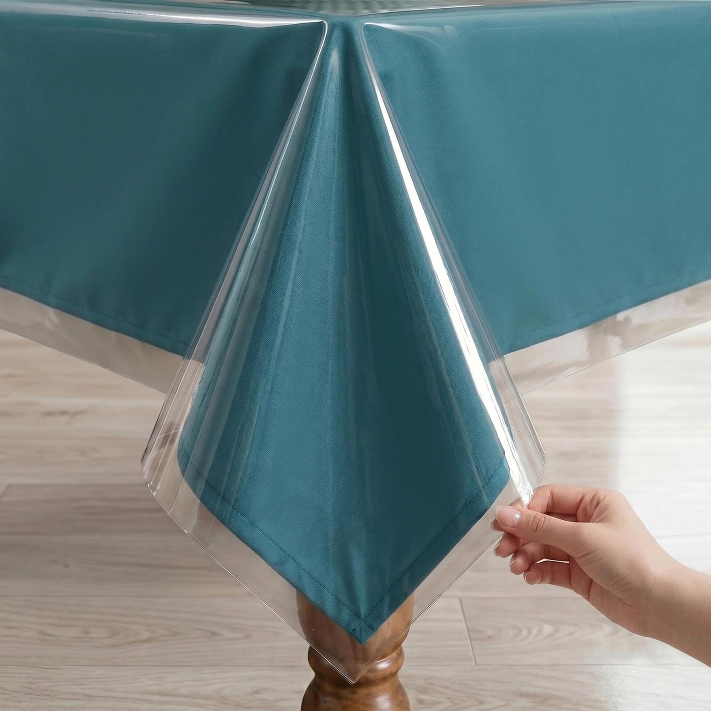 Romanstile 100% Waterproof PVC Tablecloth Rectangle, Outdoor Oil Spill Proof Stain Resistant Vinyl Table Cloth, Wipe Clean Plastic Table Covers for Kitchen/Dining/Parties - 54 x 78 Inch, Light Grey