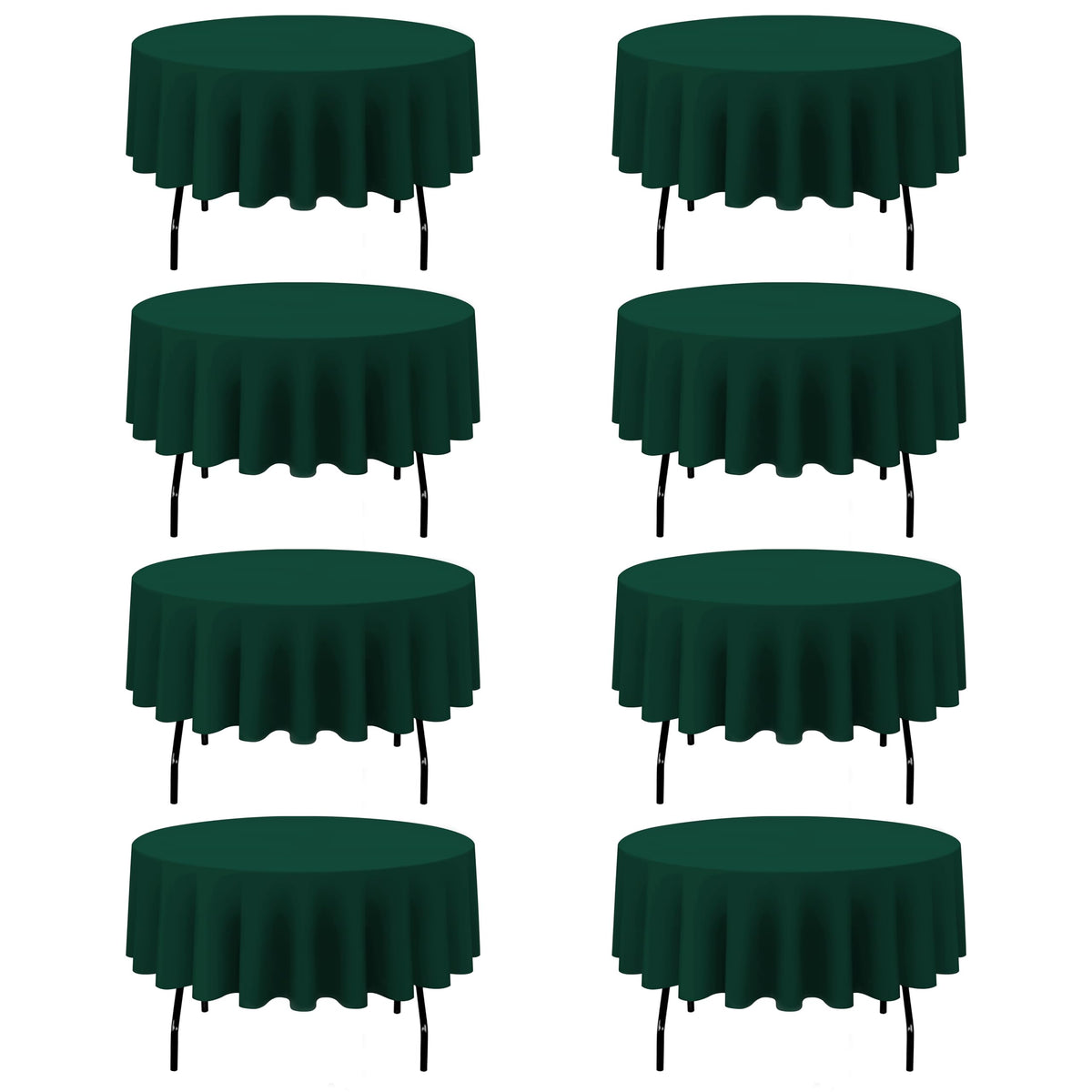 BRILLMAX 4 Pack Ivory Round Tablecloths 108 Inch for 48" Tables | 150 GSM Polyester Fabric, Floor Length Drop, Water, Stain & Wrinkle Resistant Cloth Cover for Wedding Reception Banquet Party