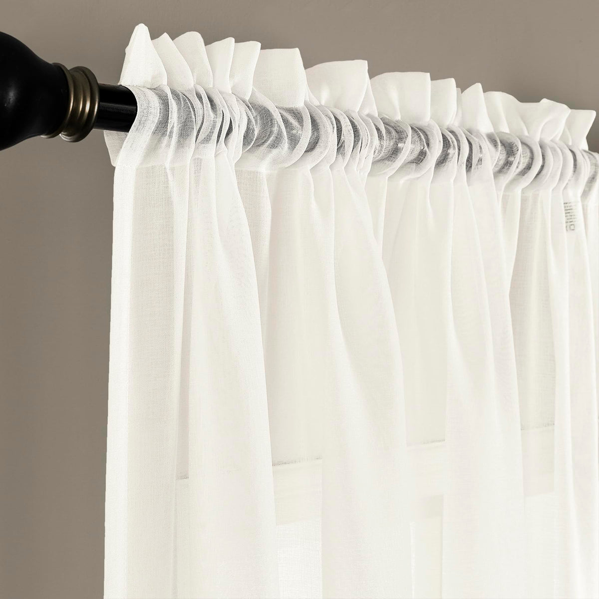 MYSTIC-HOME Sheer Curtains White 63 Inch Length, Rod Pocket Voile Drapes for Living Room, Bedroom, Window Treatments Semi Crinkle Curtain Panels for Yard, Patio, Villa, Parlor, Set of 2, 52"x 63"