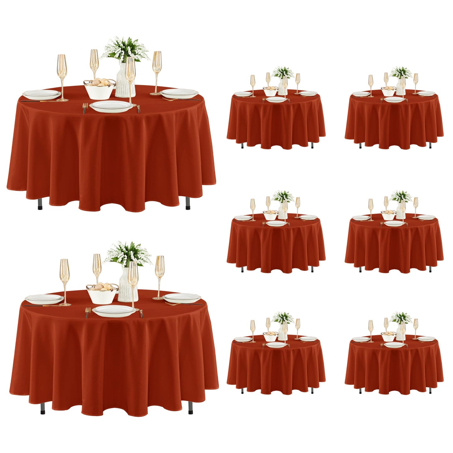 Fitable 6 Pack White Table Cloths 70x120 Inch for 6-8 Ft Rectangle Tables | Stain & Wrinkle Resistant, Washable Polyester Covers for Wedding Party Dining Banquet Event Catering Reception