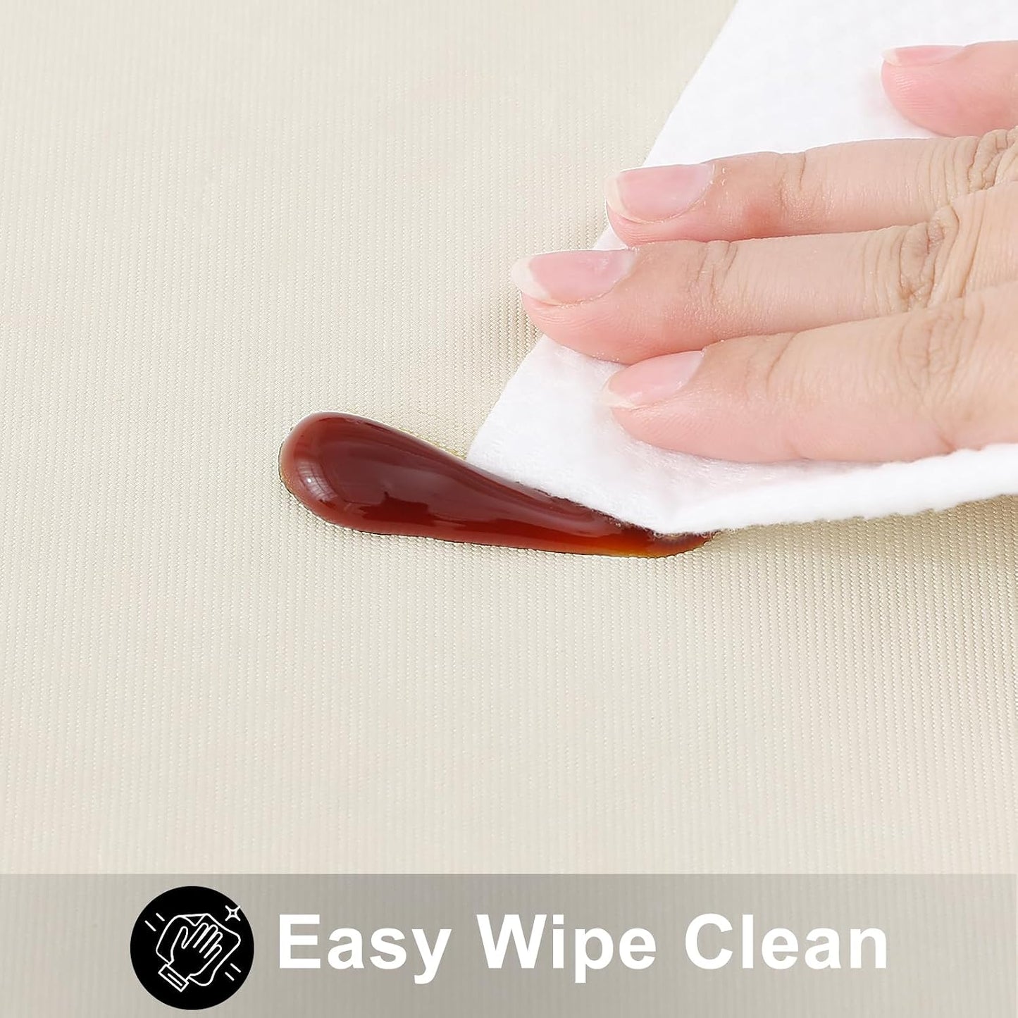 Smiry Rectangle Table Cloth 60x84 Inch, Waterproof Wipeable Vinyl Tablecloths Protector, Oil Spill Proof Plastic Table Cover for Dining, Picnic, Camping, Outdoor, Beige