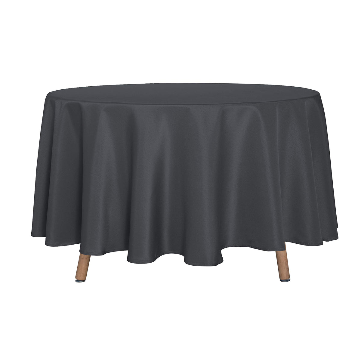 sancua White Round Tablecloth 60 Inch Diameter for 20-48 Inch Tables | Water Resistant Spill Proof, Washable Polyester Cloth Decorative Fabric Cover, For Dining, Buffet Parties and Camping
