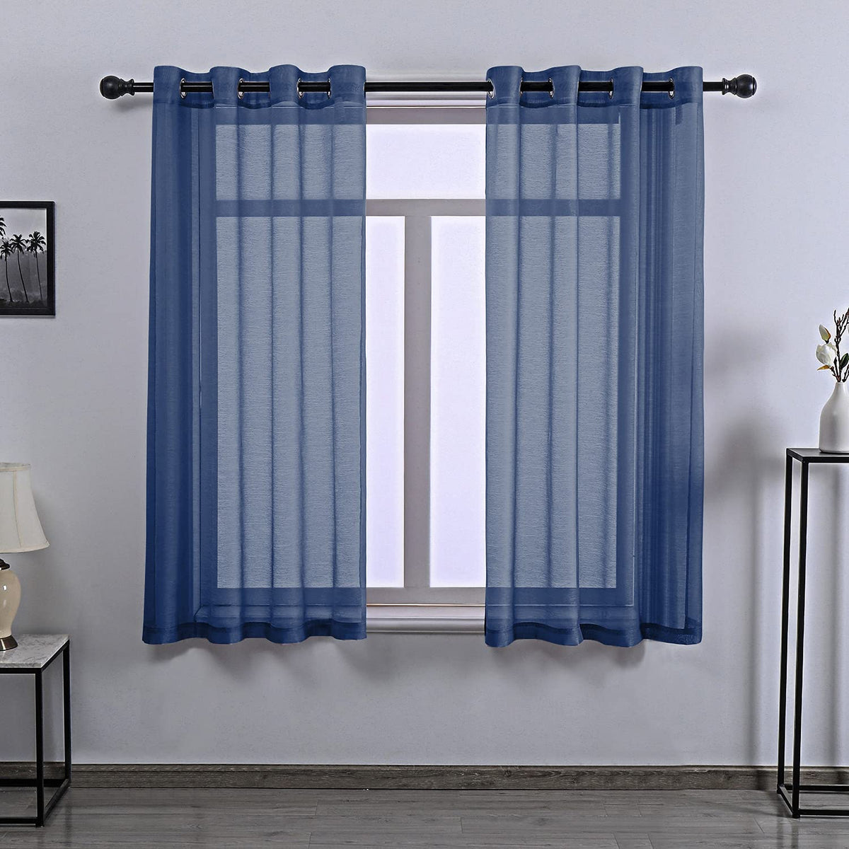 108 Inch Extra Length Sheer Curtains for Bedroom - Grommet Top Solid Luxury Soft Gauze Voile Window Panels for Patio(52 W x 108 L,Taupe,2 Pieces)