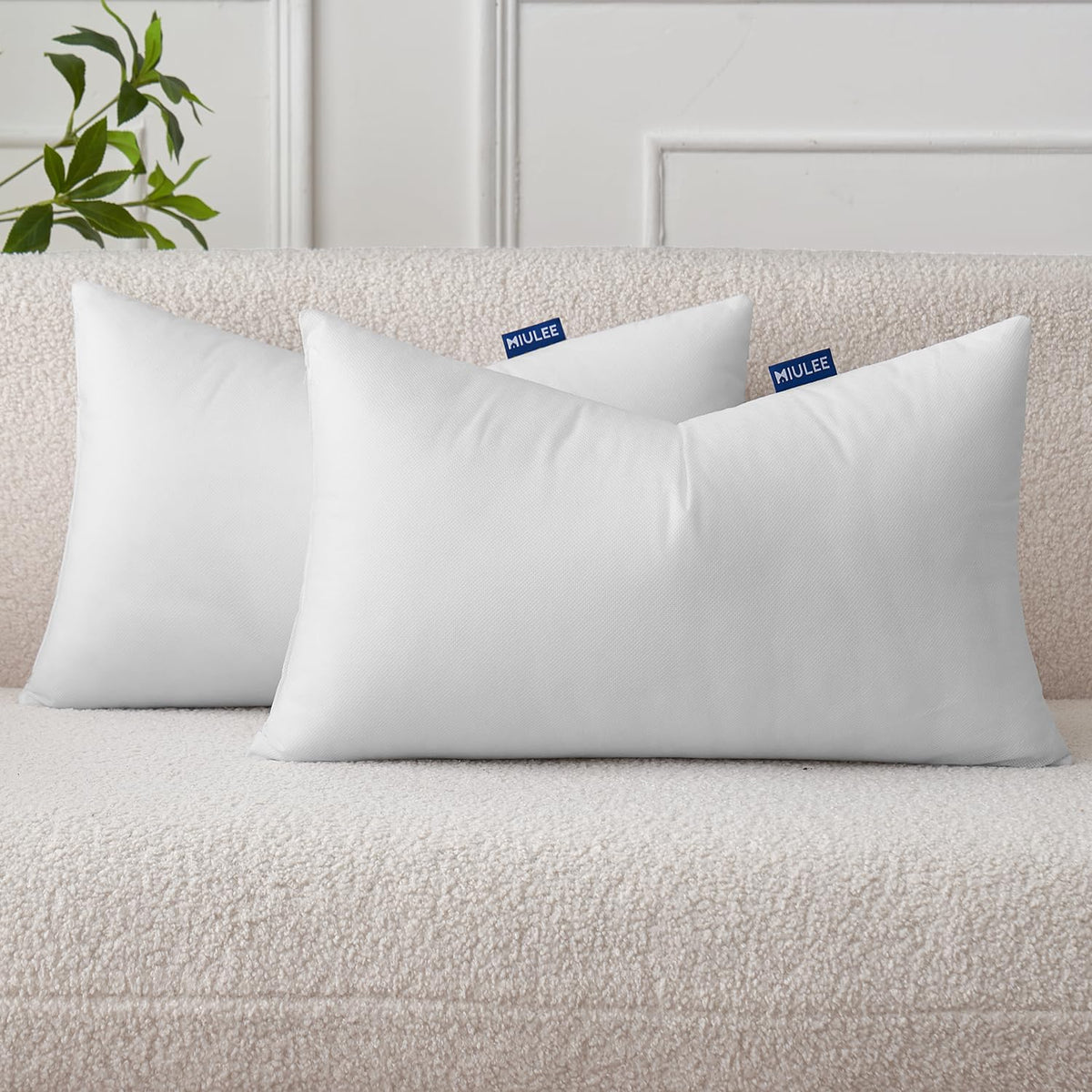 MIULEE Pillow Insert 12x20 Inch Decorative Rectangle Throw Pillow Insert | Premium Fluffy Pillow Forms Sham Stuffer for Sofa Couch Living Room