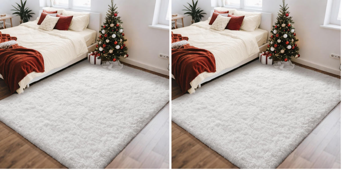 Ophanie Area Rugs for Living Room Bedroom, Washable Non-Slip Fluffy Soft Grey Shag Carpet, Indoor Floor Gray 4x6 Fuzzy Shaggy Living Room Plush Rug for Kids Home Dorm Decor Aesthetic