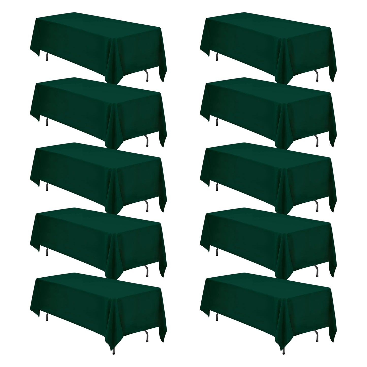 BRILLMAX 6 Pack Ivory Tablecloths 90x132 Inch for 6ft Rectangle Tables | 150 GSM Polyester Fabric, Floor Length Drop, Water, Stain & Wrinkle Resistant Cloth Cover for Wedding Reception Banquet Party