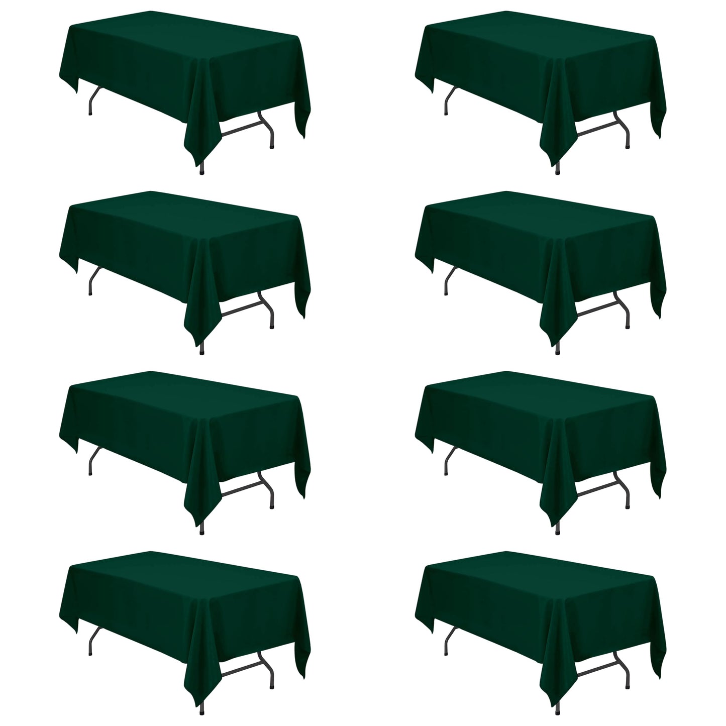 BRILLMAX 6 Pack Ivory Tablecloths 90x132 Inch for 6ft Rectangle Tables | 150 GSM Polyester Fabric, Floor Length Drop, Water, Stain & Wrinkle Resistant Cloth Cover for Wedding Reception Banquet Party