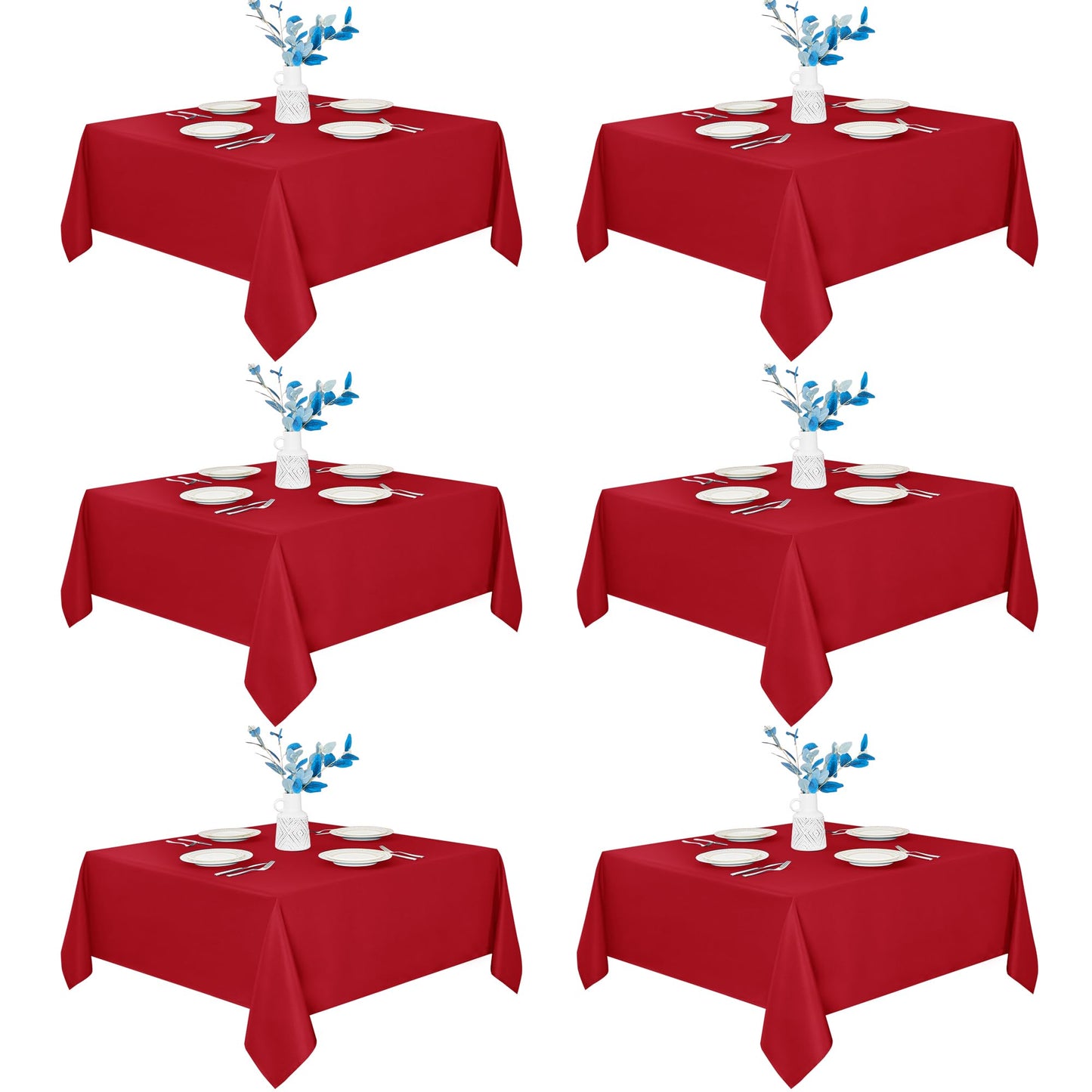 Fitable 6 Pack White Table Cloths 70x120 Inch for 6-8 Ft Rectangle Tables | Stain & Wrinkle Resistant, Washable Polyester Covers for Wedding Party Dining Banquet Event Catering Reception