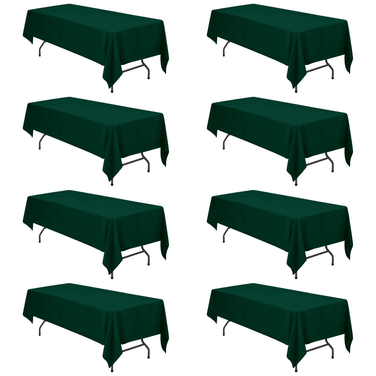 BRILLMAX 6 Pack Ivory Tablecloths 90x132 Inch for 6ft Rectangle Tables | 150 GSM Polyester Fabric, Floor Length Drop, Water, Stain & Wrinkle Resistant Cloth Cover for Wedding Reception Banquet Party