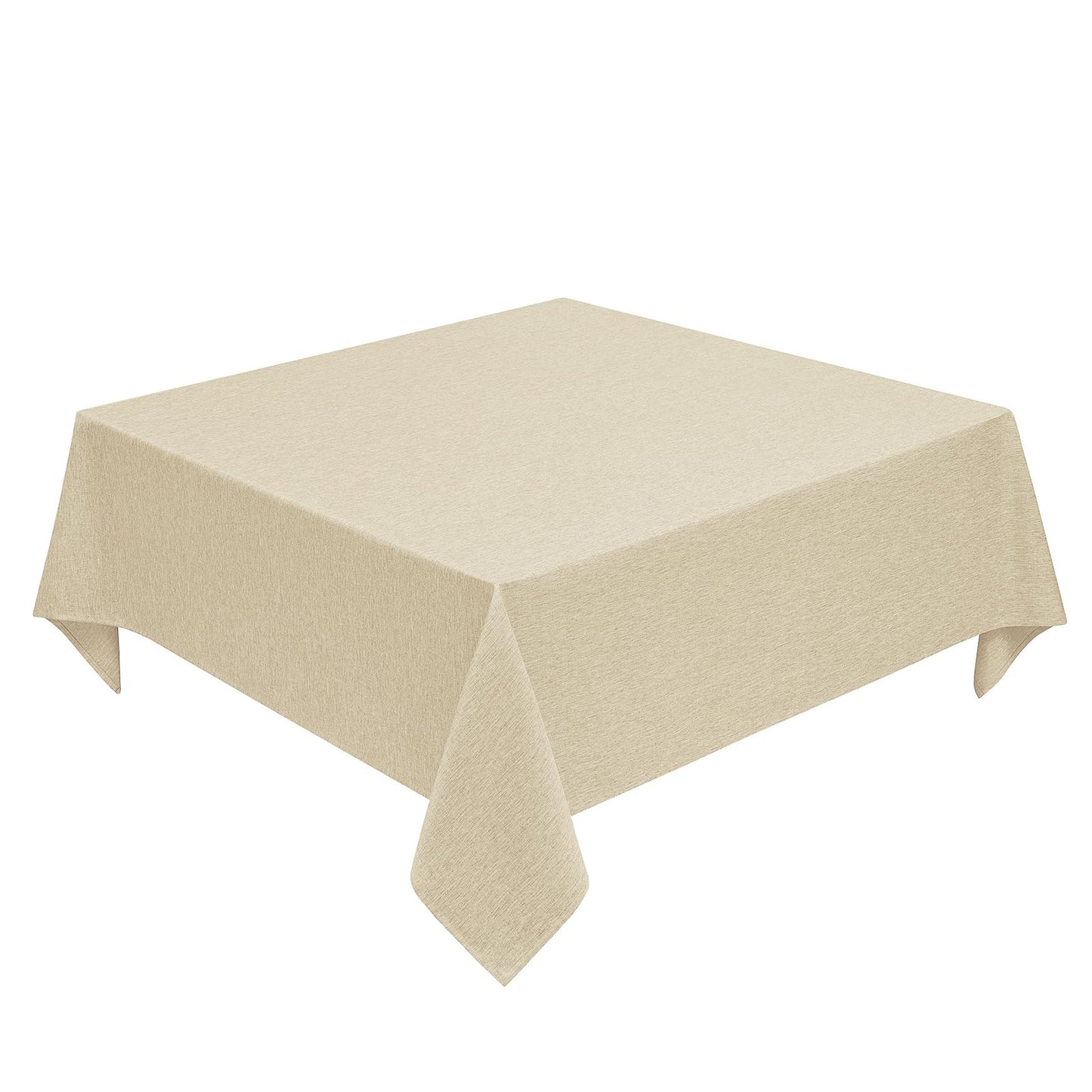 Decorelia Faux Linen Round Tablecloths 60 inch, Waterproof Decorative Washable Texture Rustic Circle Table Cloth Cover for Dining Kitchen Party Farmhouse Outdoor(Round (2-4 Seats),Sage Green)