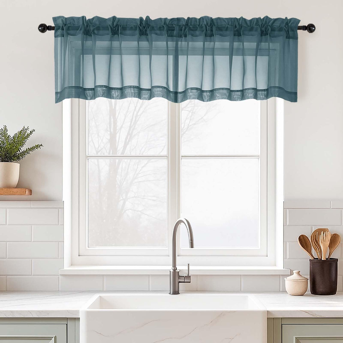 Purple Window Sheer Curtains 54 inch Length, Soft Airy Light Filtering Sheer Curtain 2 Panels Set, Dual Rod Pocket Gauze Purple Drapes for Living Room Bedroom, 2x42Wx54L Inches