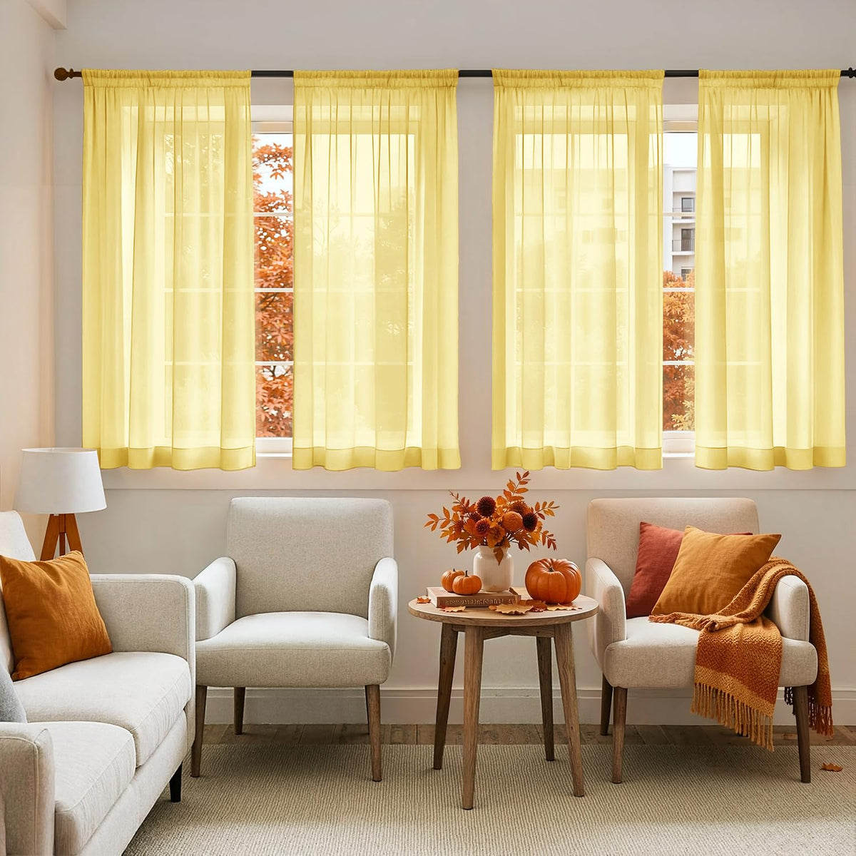 MIULEE Black Sheer Curtains 84 Inches Long 4 Panels 42 x 84 Inches | Light Filtering, Rod Pocket, Voile Drapes, Living Room, Bedroom, Window Treatments