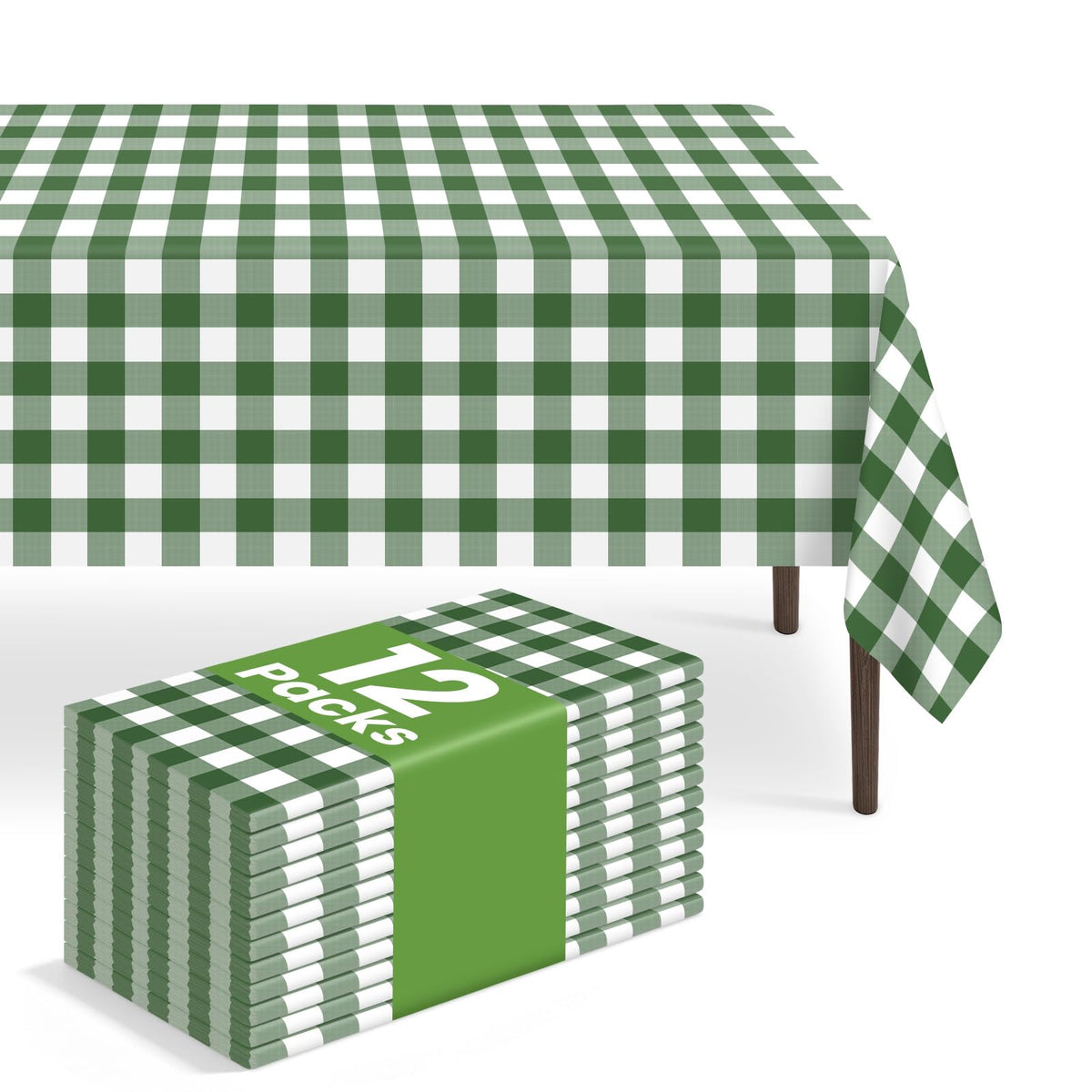 6 Pack Blue and White Checkered Tablecloth, Blue Plastic Table Cloths for Parties Disposable, 54 x 108 inch Waterproof Blue Gingham Camping Tablecloth for Birthday, Party, Picnic