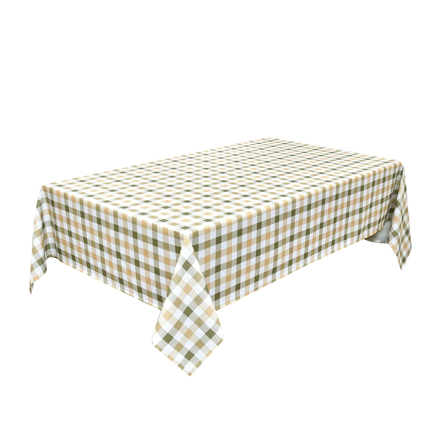 Waterproof Checkered Tablecloth Fabric - Rectangle 58x84 Inch Classic Gingham Buffalo Plaid Table Cloth for Indoor/Outdoor Use - Washable Table Cover for Kitchen, BBQs, and Parties