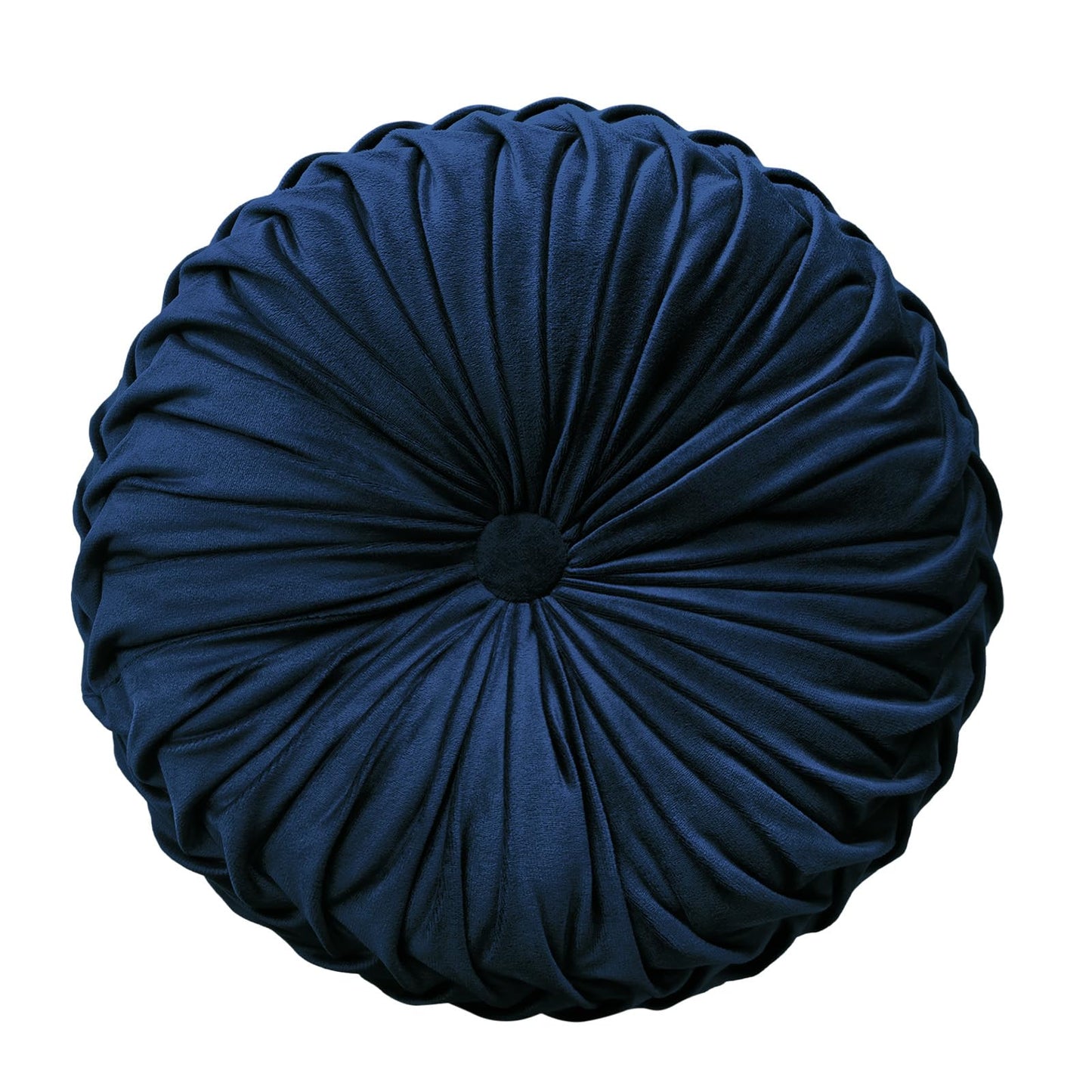 Teieas Round Throw Pillow Velvet Home Decoration Pleated Round Pillow Cushion for Couch Chair Bed Car Orange