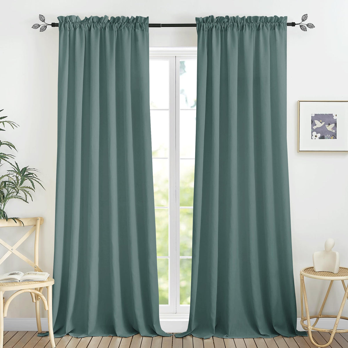 RYB HOME White Semi Sheer Curtains 84 inches Long for Living Room | Half Privacy, Linen Textured, Sheer Light Filtering, Vertical Window Drapes, for Bedroom Dining, White, W52 x L84, 2 Panels