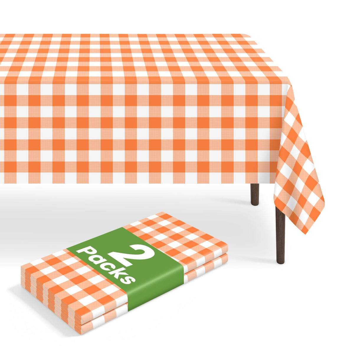 6 Pack Blue and White Checkered Tablecloth, Blue Plastic Table Cloths for Parties Disposable, 54 x 108 inch Waterproof Blue Gingham Camping Tablecloth for Birthday, Party, Picnic