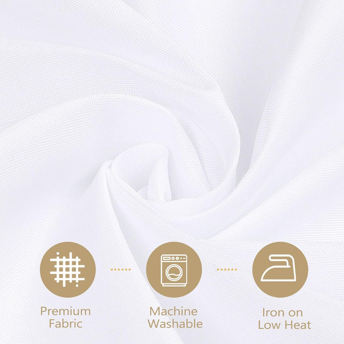 120 Inch White Round Tablecloth, 8 Pack | Wrinkle Resistant, For 4Ft-7Ft Round Table, Polyester Fabric, Washable Table Cloth, For Dining Wedding Party Buffet