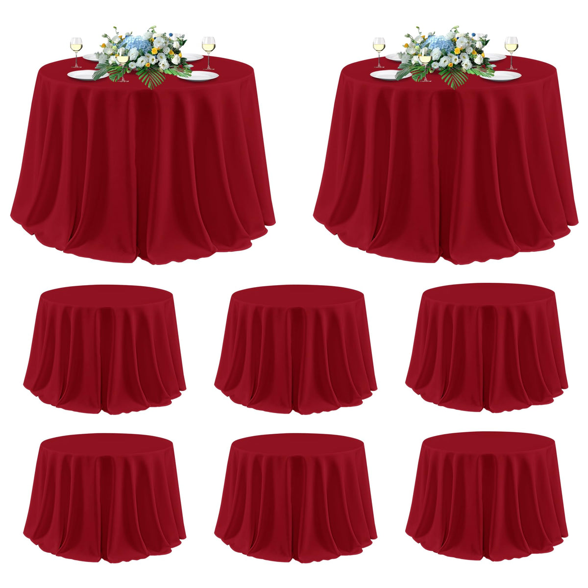 sancua 2 Pack White Table Cloth 60x102 Inch for 6 Feet Rectangle Tables | Stain and Wrinkle Resistant Washable Polyester Tablecloth Cover for Dining Tables, Wedding Buffet Parties and Camping