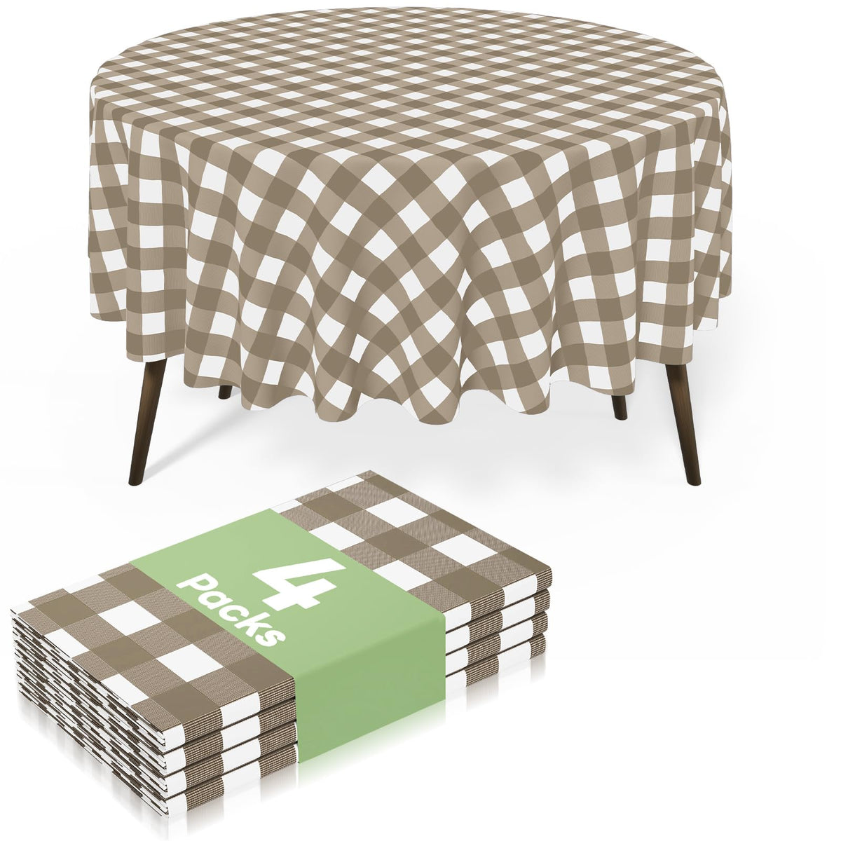 4 Packs Buffalo Disposable Table Cloth, 54 x 108 Inch Waterproof Plastic Tablecloth, Rectangle Red and White Checkered Table Covers for Picnic, Birthday, Party, Back to School