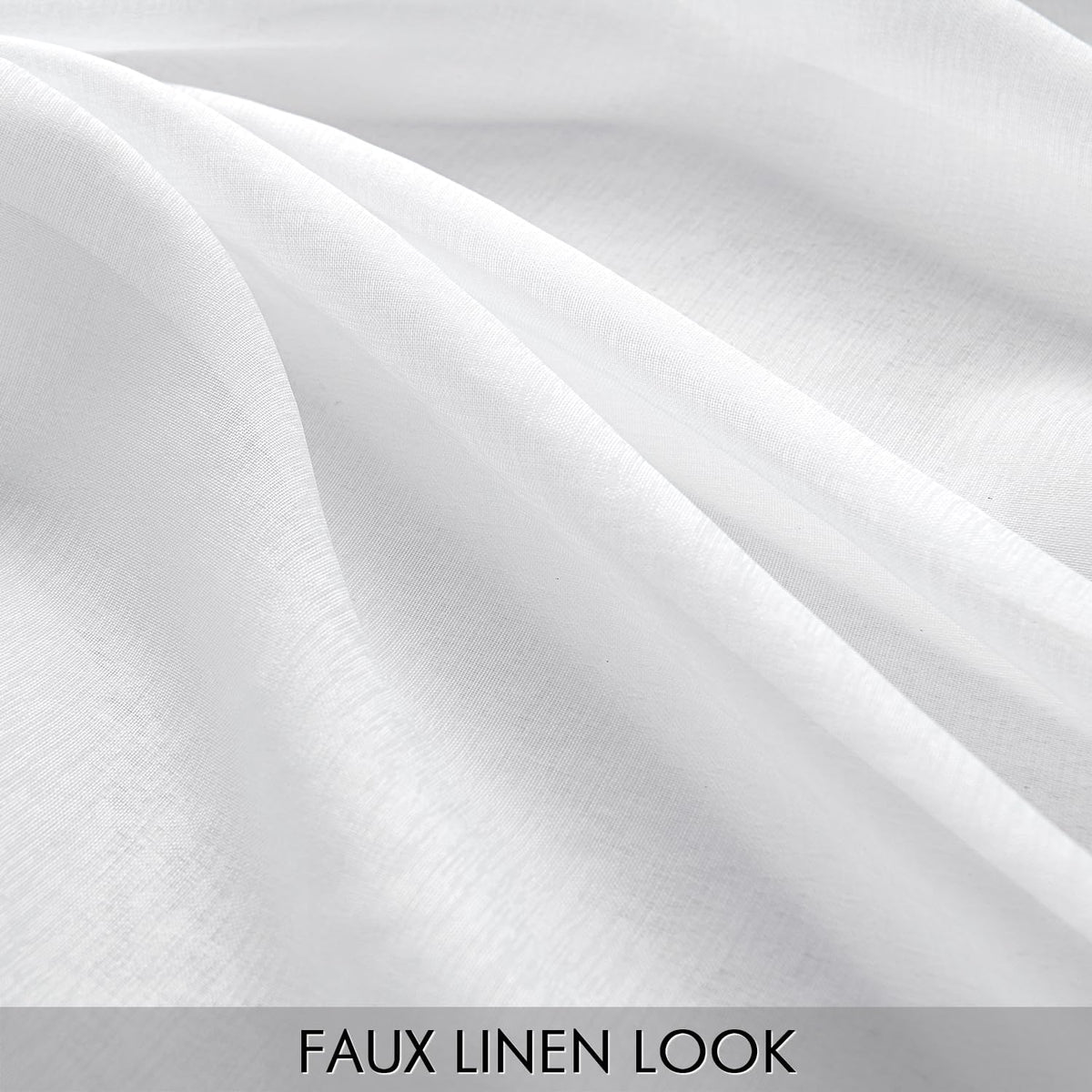 MIULEE Semi White Linen Textured Sheer Curtains 42W×84L Rod Pocket 2 Panels | Semi Transparent, Farmhouse, Window Net Panels with Rod Pocket for Bedroom Living Room