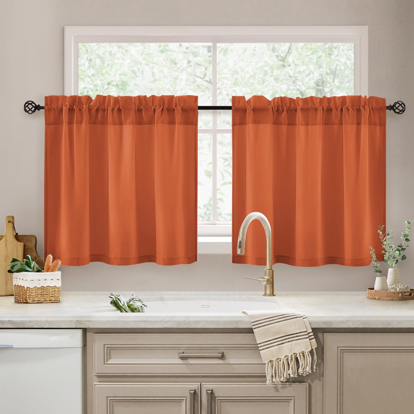 HOMEIDEAS Non-See-Through White Privacy Semi Sheer Curtains 84 Inches Long 2 Panels Set Light Filtering Curtains for Living Room Bedroom Drapes,W52xL84