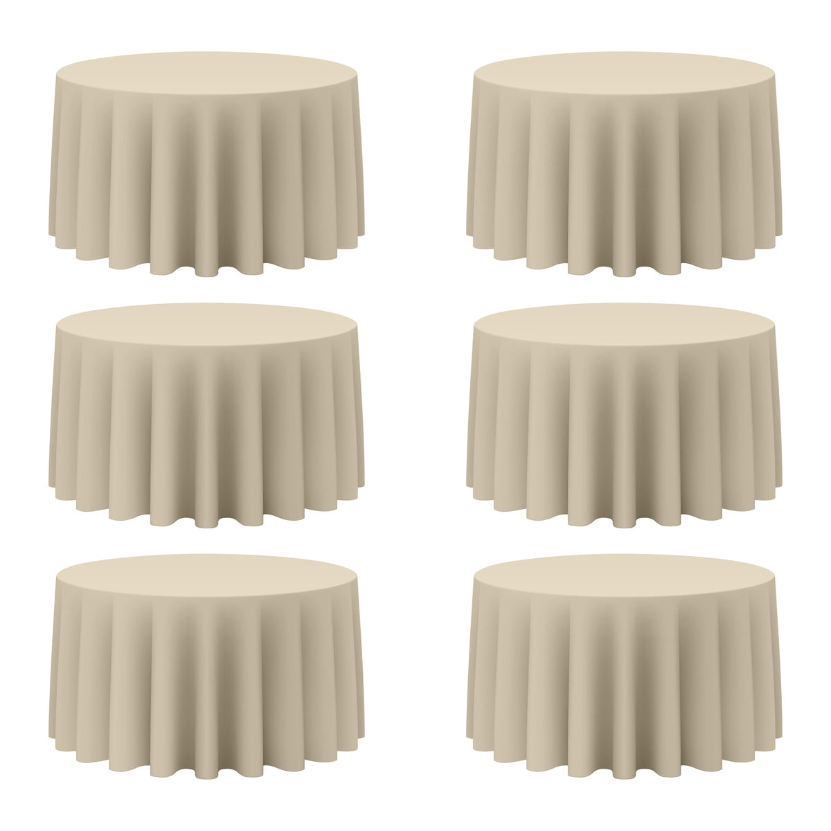 BRILLMAX 4 Pack Ivory Round Tablecloths 108 Inch for 48" Tables | 150 GSM Polyester Fabric, Floor Length Drop, Water, Stain & Wrinkle Resistant Cloth Cover for Wedding Reception Banquet Party