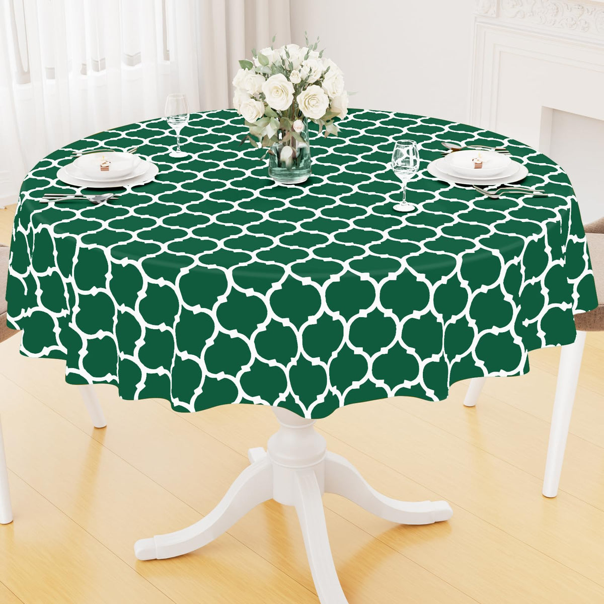 Smiry Rectangle Table Cloth, Flannel Backed Vinyl Tablecloth, 60"x84" | Waterproof Plastic Tablecloths, Wipeable Table Cover for Dining, Indoor and Outdoor (Grey)
