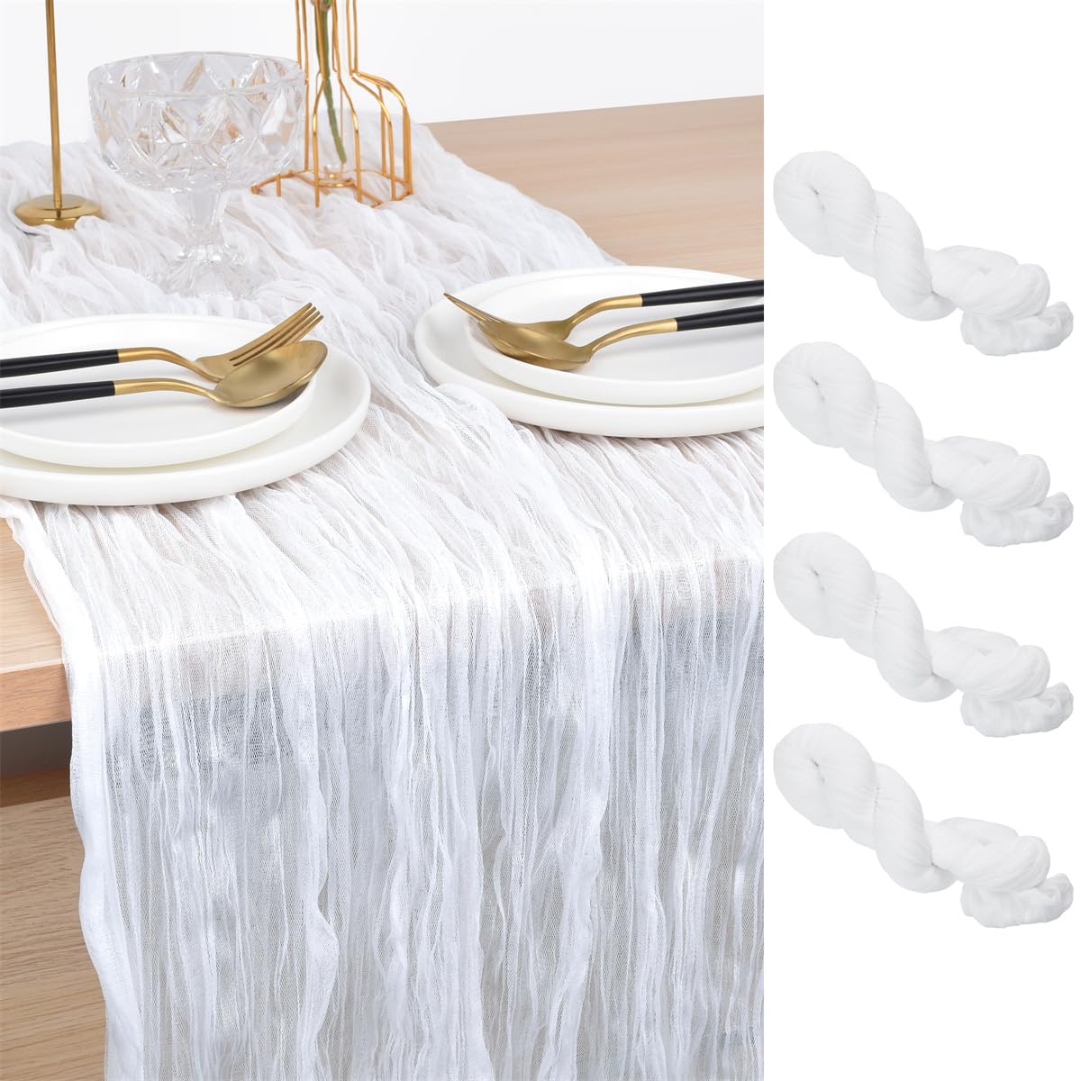 Blue Cheesecloth Table Runner Cheese Cloth Wedding Birthday Party Decor | 10Ft Summer Rustic Boho Gauze Farmhouse Bridal Baby Shower Holiday Dining Tea Party Home Table Decorations