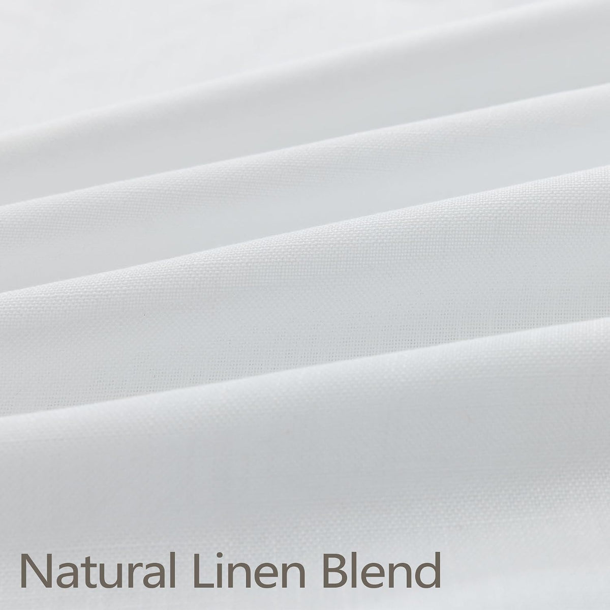 White Linen Pleated Curtains 84 Inches Long for Bedroom Back Tab Light Filtering Sheer Pinch Pleat Drapes Hook Ring Modern Farmhouse Coastal Cotton Textured Gauze Curtain Living Room 84 Length 2 Panel