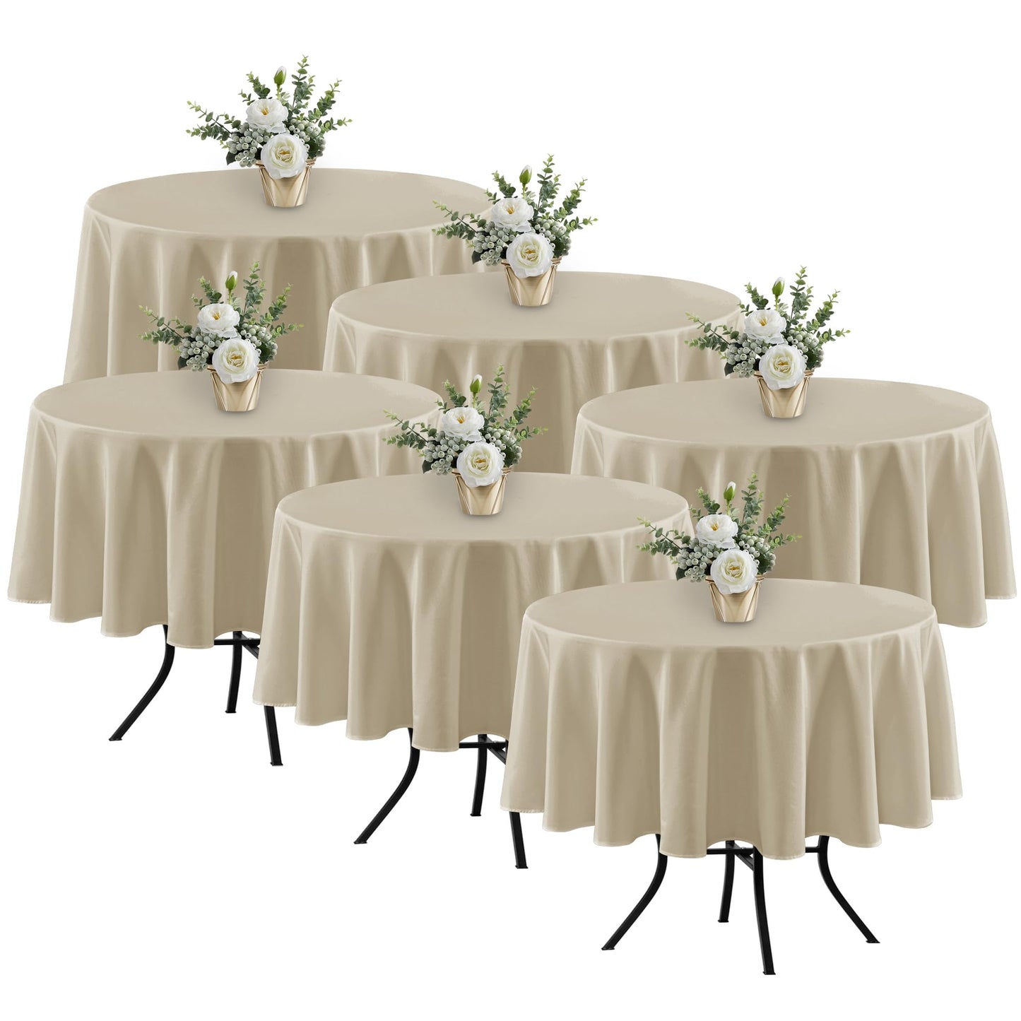 Fitable 6 Pack White Table Cloths 70x120 Inch for 6-8 Ft Rectangle Tables | Stain & Wrinkle Resistant, Washable Polyester Covers for Wedding Party Dining Banquet Event Catering Reception