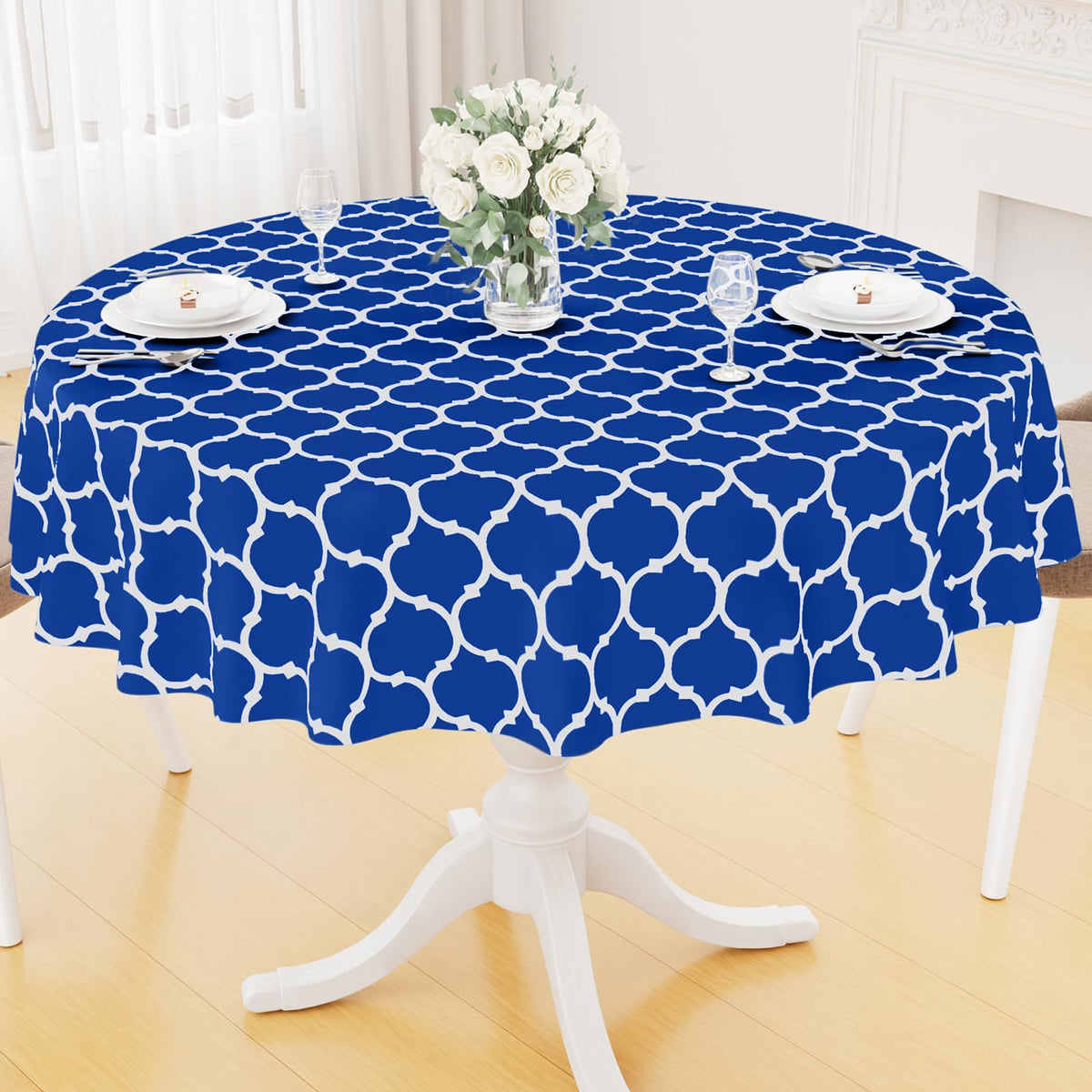 Smiry Rectangle Table Cloth, Flannel Backed Vinyl Tablecloth, 60"x84" | Waterproof Plastic Tablecloths, Wipeable Table Cover for Dining, Indoor and Outdoor (Grey)