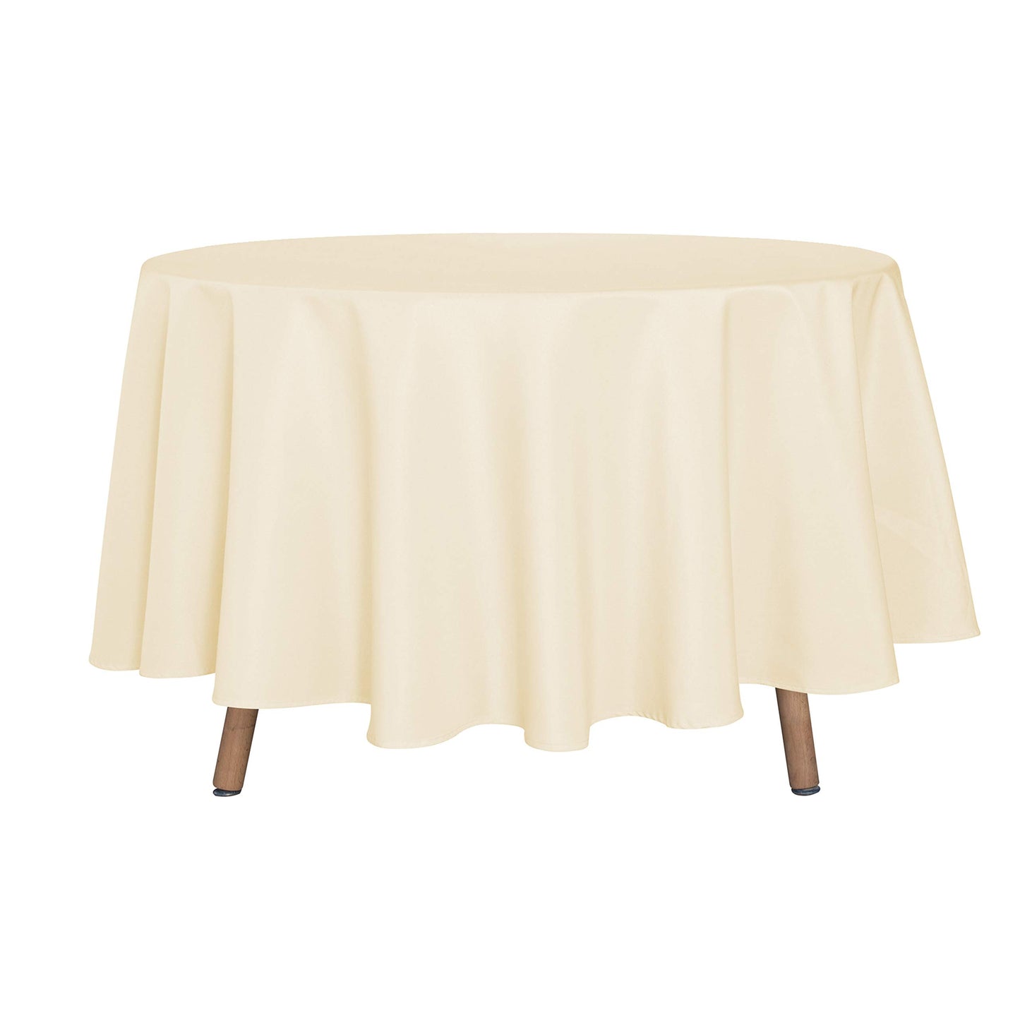 sancua White Round Tablecloth 60 Inch Diameter for 20-48 Inch Tables | Water Resistant Spill Proof, Washable Polyester Cloth Decorative Fabric Cover, For Dining, Buffet Parties and Camping