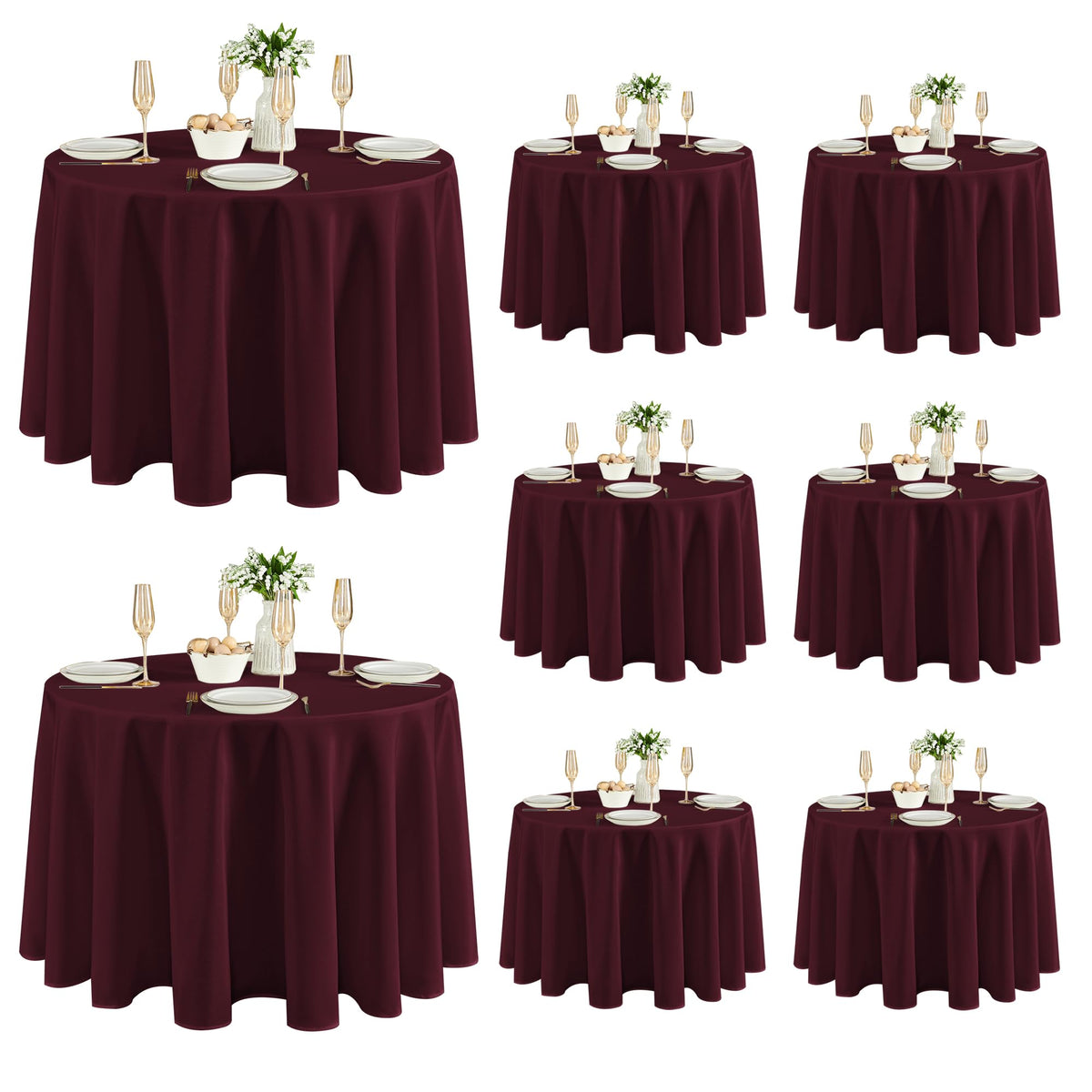 Fitable 6 Pack White Table Cloths 70x120 Inch for 6-8 Ft Rectangle Tables | Stain & Wrinkle Resistant, Washable Polyester Covers for Wedding Party Dining Banquet Event Catering Reception