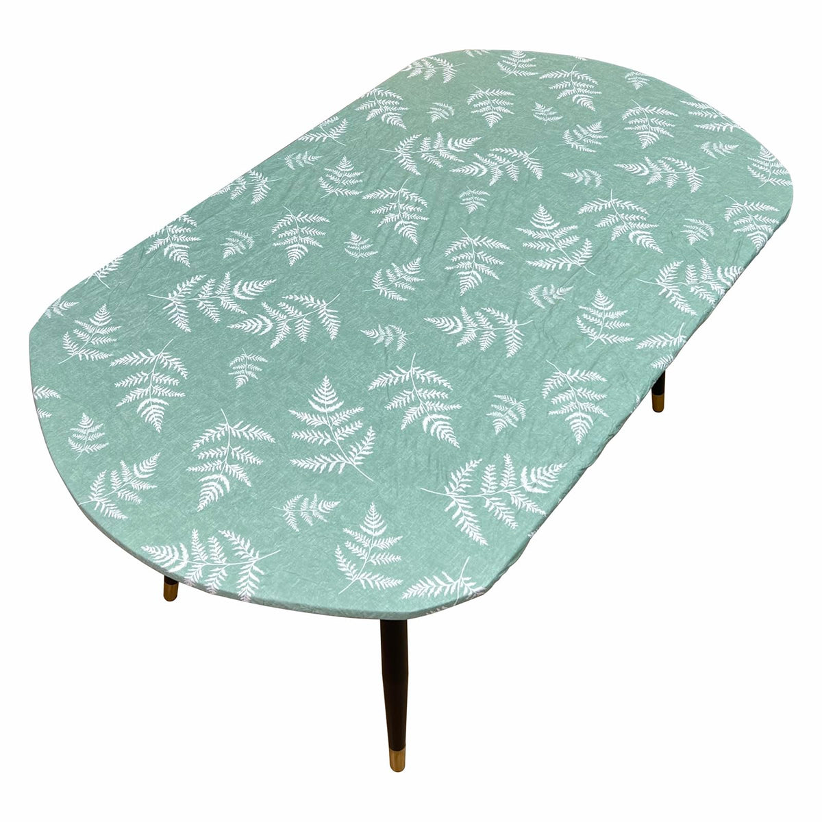 Pioggia Round Vinyl Fitted Tablecloth with Flannel Backing Elastic Table Cloth Waterproof Oil-Proof Plastic Table Cover Best for 45"-56" Round