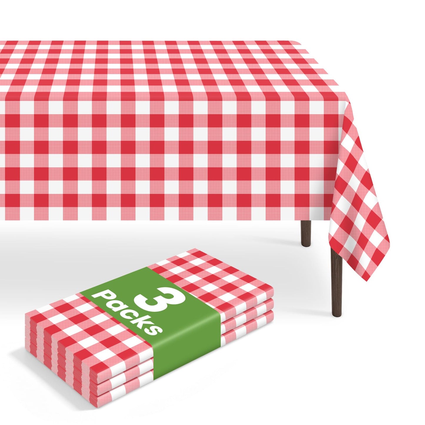 6 Pack Blue and White Checkered Tablecloth, Blue Plastic Table Cloths for Parties Disposable, 54 x 108 inch Waterproof Blue Gingham Camping Tablecloth for Birthday, Party, Picnic