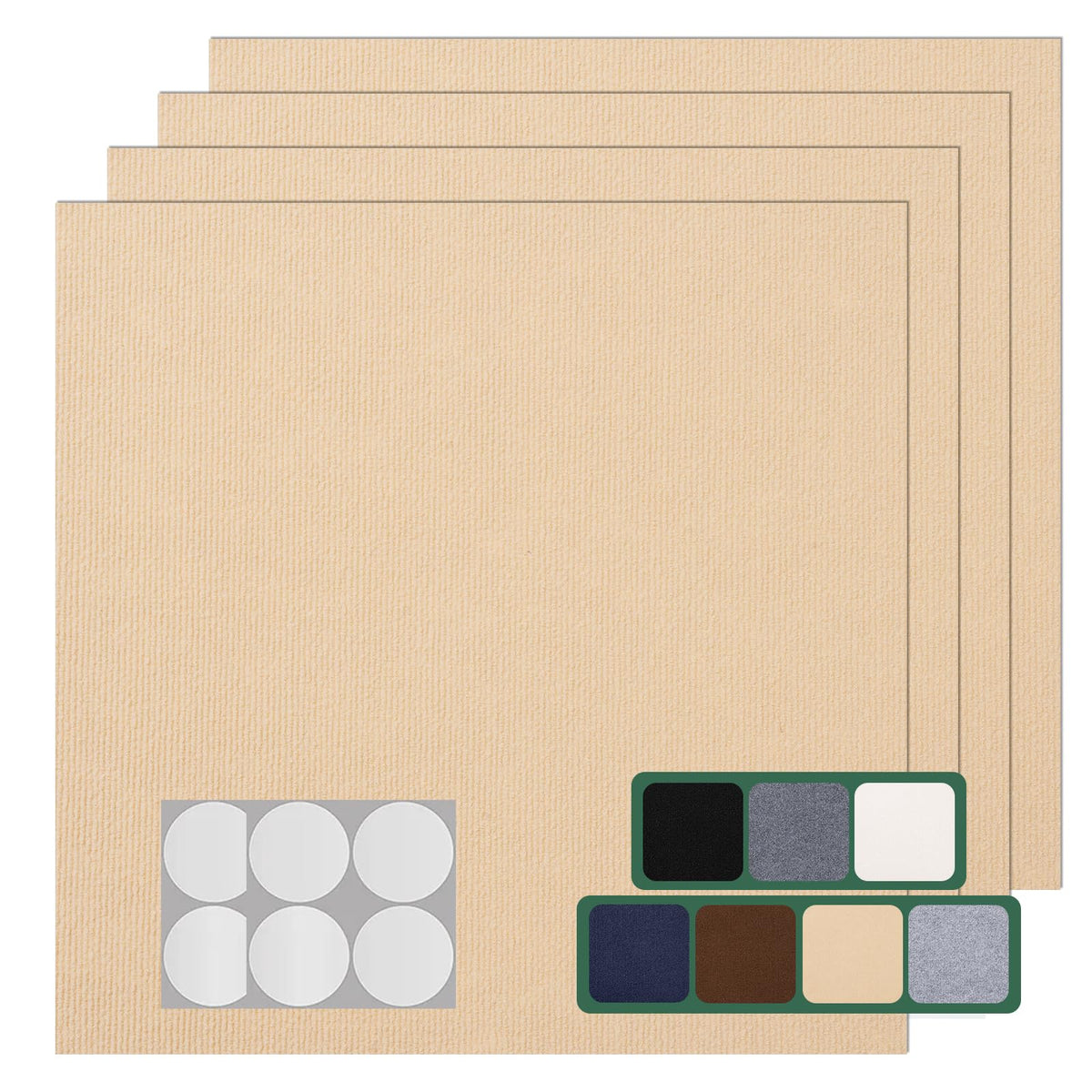 VallisCo Carpet Tile 20 Pack 24” X 24” Self Adhesive Carpet Floor Tiles Anti-Slip Squares Peel and Stick Floor Tile DIY Installation for Bedroom(Light Grey)