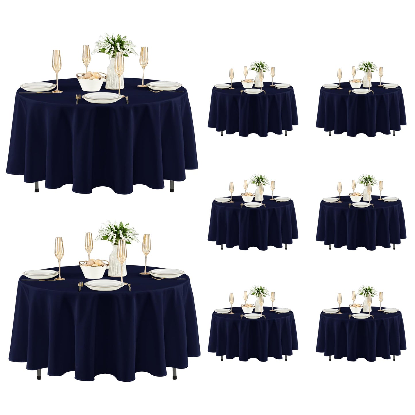 Fitable 6 Pack White Table Cloths 70x120 Inch for 6-8 Ft Rectangle Tables | Stain & Wrinkle Resistant, Washable Polyester Covers for Wedding Party Dining Banquet Event Catering Reception