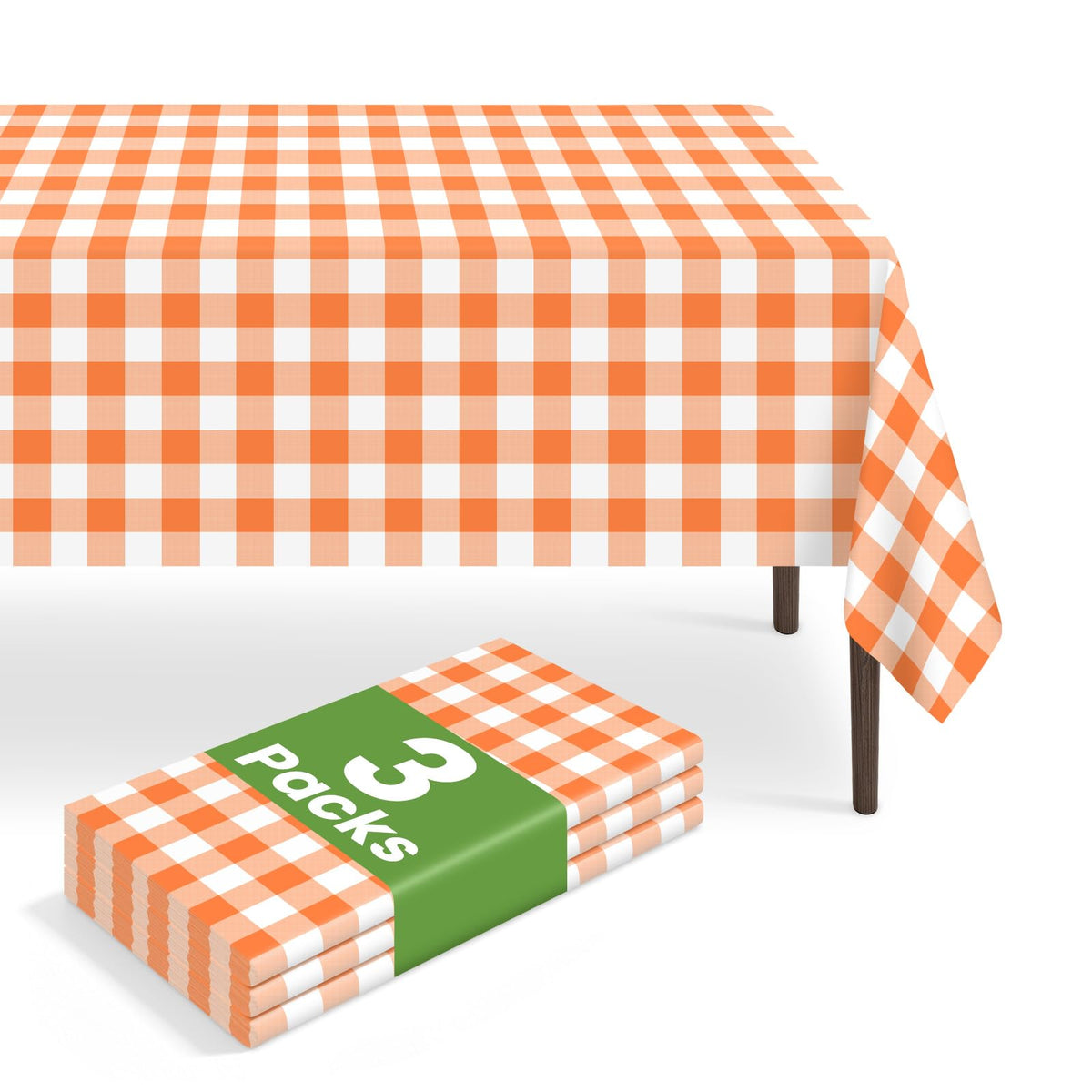 6 Pack Blue and White Checkered Tablecloth, Blue Plastic Table Cloths for Parties Disposable, 54 x 108 inch Waterproof Blue Gingham Camping Tablecloth for Birthday, Party, Picnic