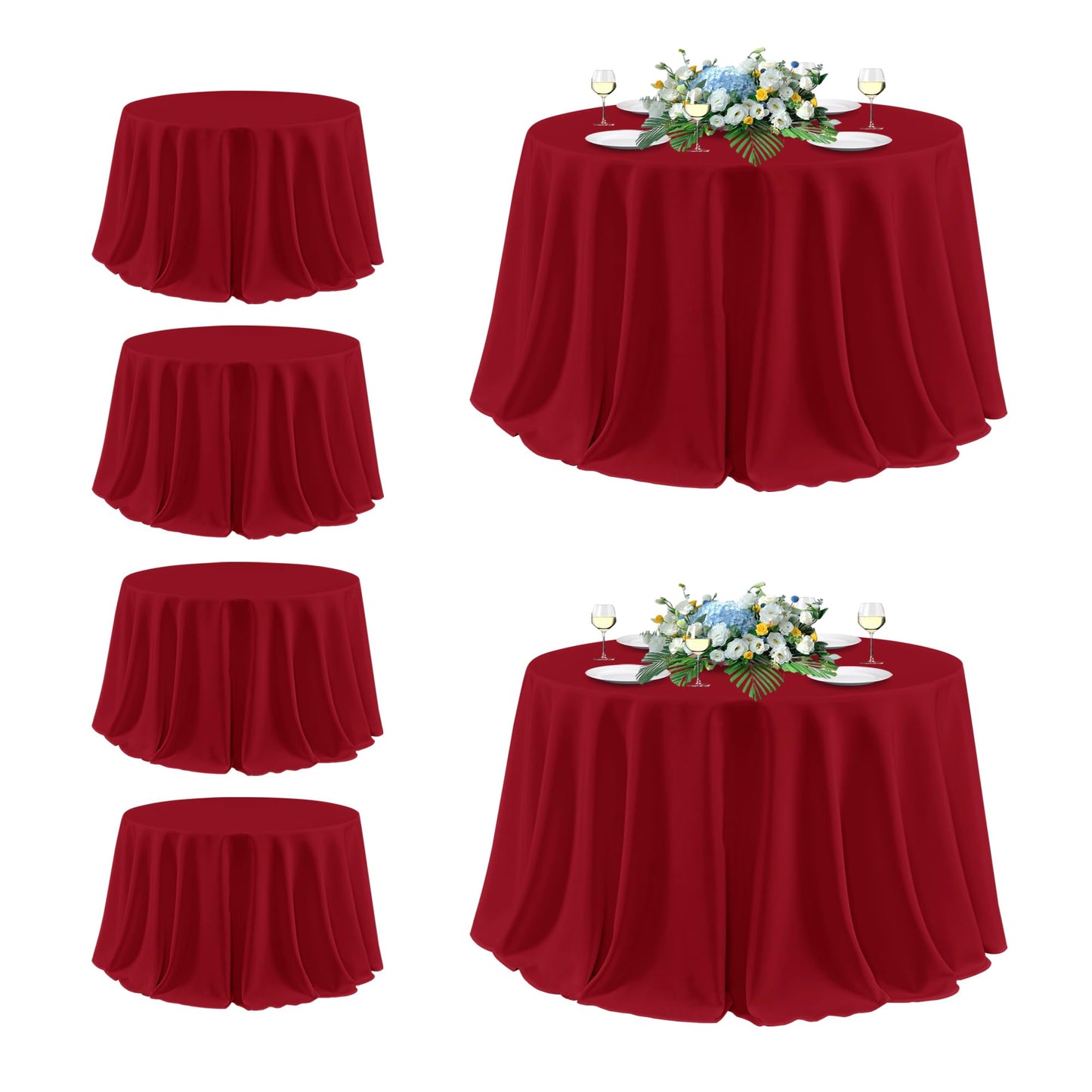 sancua 2 Pack White Table Cloth 60x102 Inch for 6 Feet Rectangle Tables | Stain and Wrinkle Resistant Washable Polyester Tablecloth Cover for Dining Tables, Wedding Buffet Parties and Camping