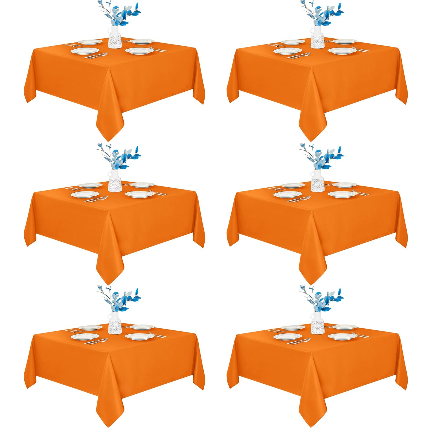 Fitable 6 Pack White Table Cloths 70x120 Inch for 6-8 Ft Rectangle Tables | Stain & Wrinkle Resistant, Washable Polyester Covers for Wedding Party Dining Banquet Event Catering Reception