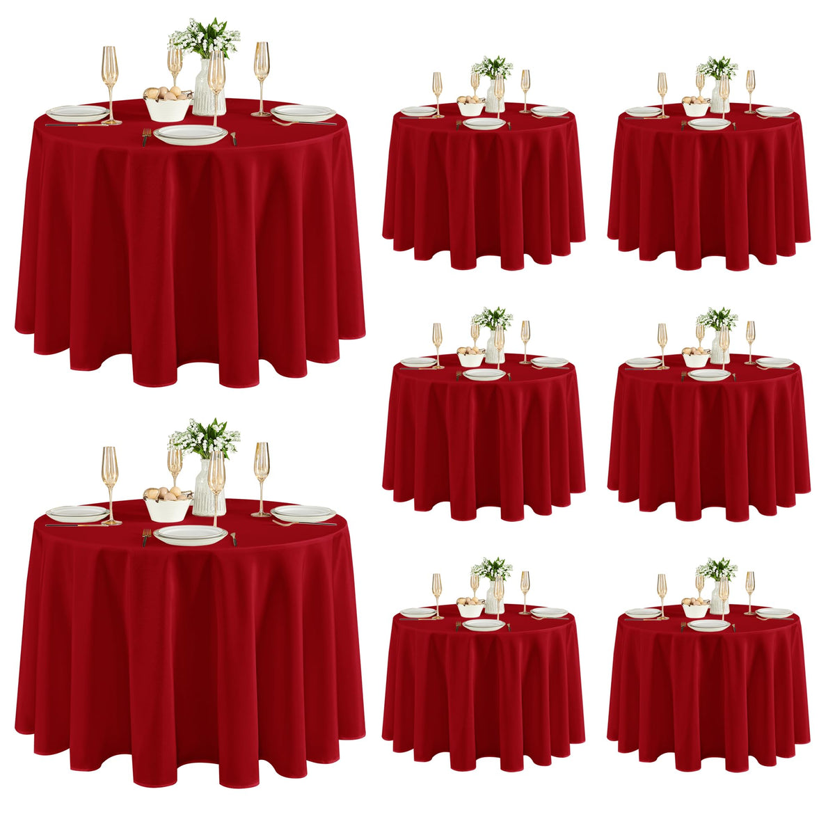 Fitable 6 Pack White Table Cloths 70x120 Inch for 6-8 Ft Rectangle Tables | Stain & Wrinkle Resistant, Washable Polyester Covers for Wedding Party Dining Banquet Event Catering Reception