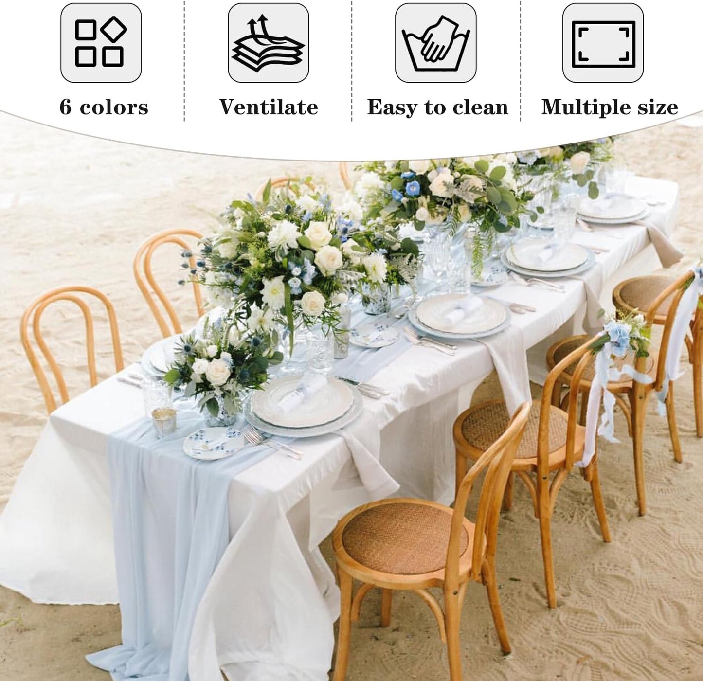 Fitable 6 Pack White Table Cloths 70x120 Inch for 6-8 Ft Rectangle Tables | Stain & Wrinkle Resistant, Washable Polyester Covers for Wedding Party Dining Banquet Event Catering Reception