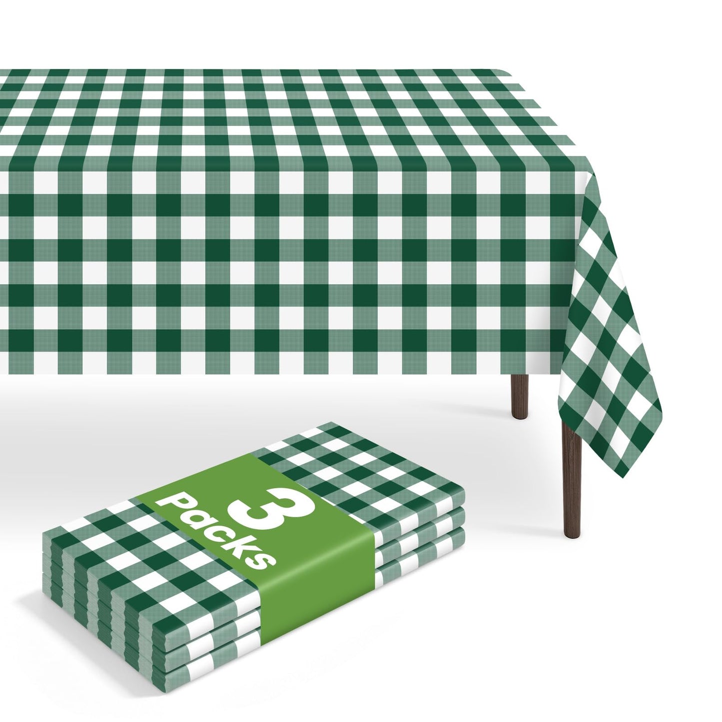 6 Pack Blue and White Checkered Tablecloth, Blue Plastic Table Cloths for Parties Disposable, 54 x 108 inch Waterproof Blue Gingham Camping Tablecloth for Birthday, Party, Picnic