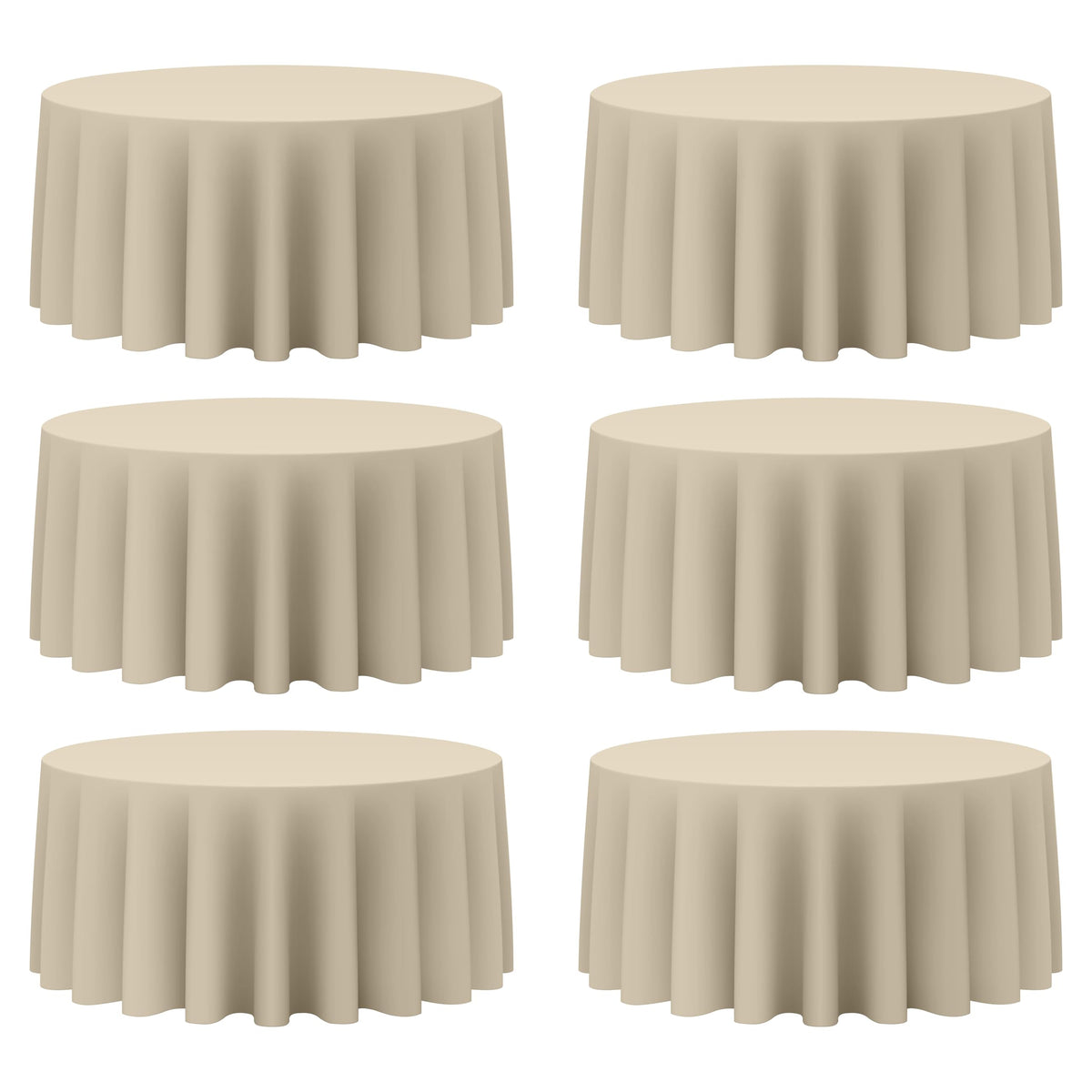 BRILLMAX 4 Pack Ivory Round Tablecloths 108 Inch for 48" Tables | 150 GSM Polyester Fabric, Floor Length Drop, Water, Stain & Wrinkle Resistant Cloth Cover for Wedding Reception Banquet Party