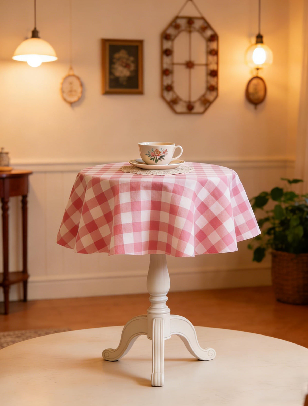 Waterproof Checkered Tablecloth Fabric - Rectangle 58x84 Inch Classic Gingham Buffalo Plaid Table Cloth for Indoor/Outdoor Use - Washable Table Cover for Kitchen, BBQs, and Parties
