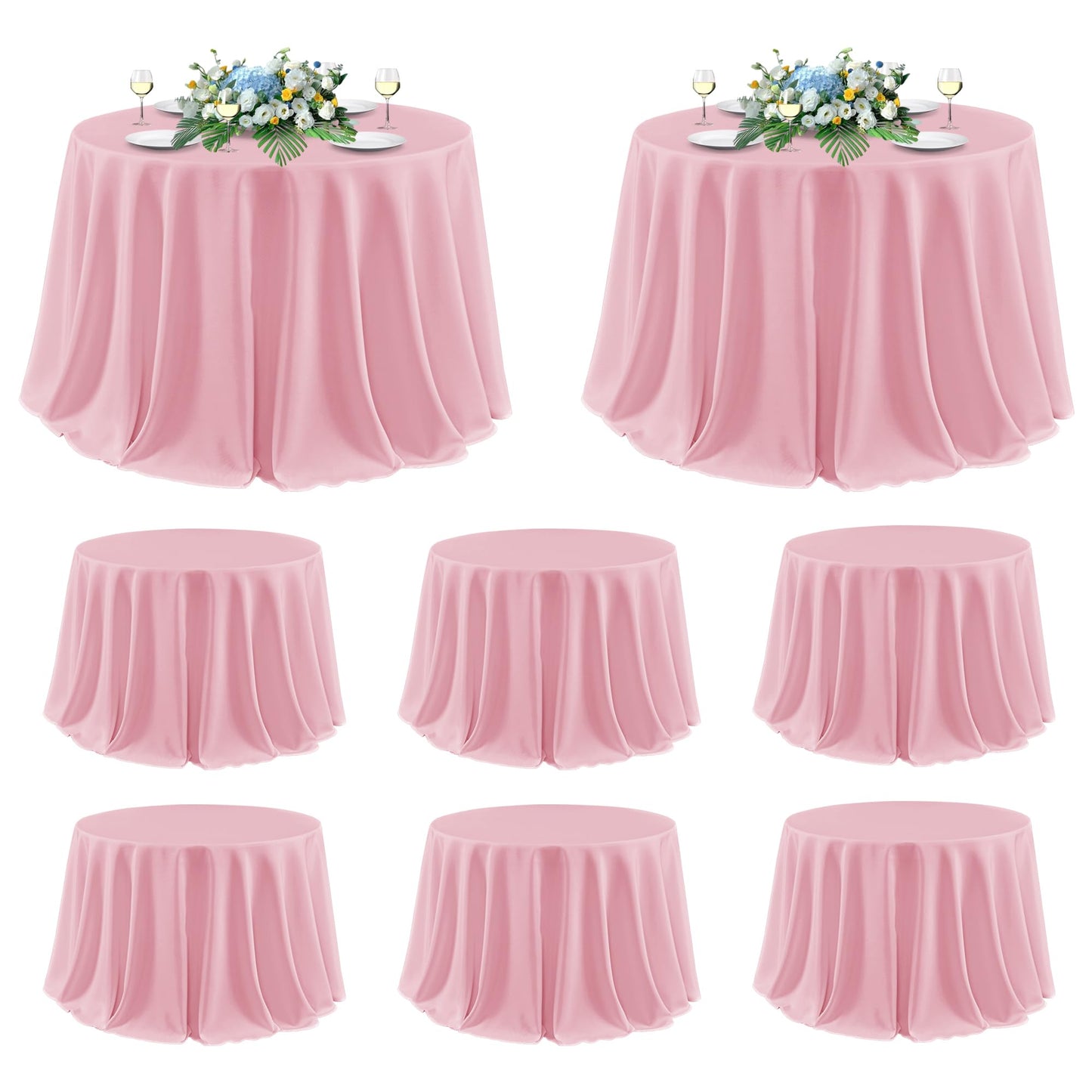 sancua 2 Pack White Table Cloth 60x102 Inch for 6 Feet Rectangle Tables | Stain and Wrinkle Resistant Washable Polyester Tablecloth Cover for Dining Tables, Wedding Buffet Parties and Camping