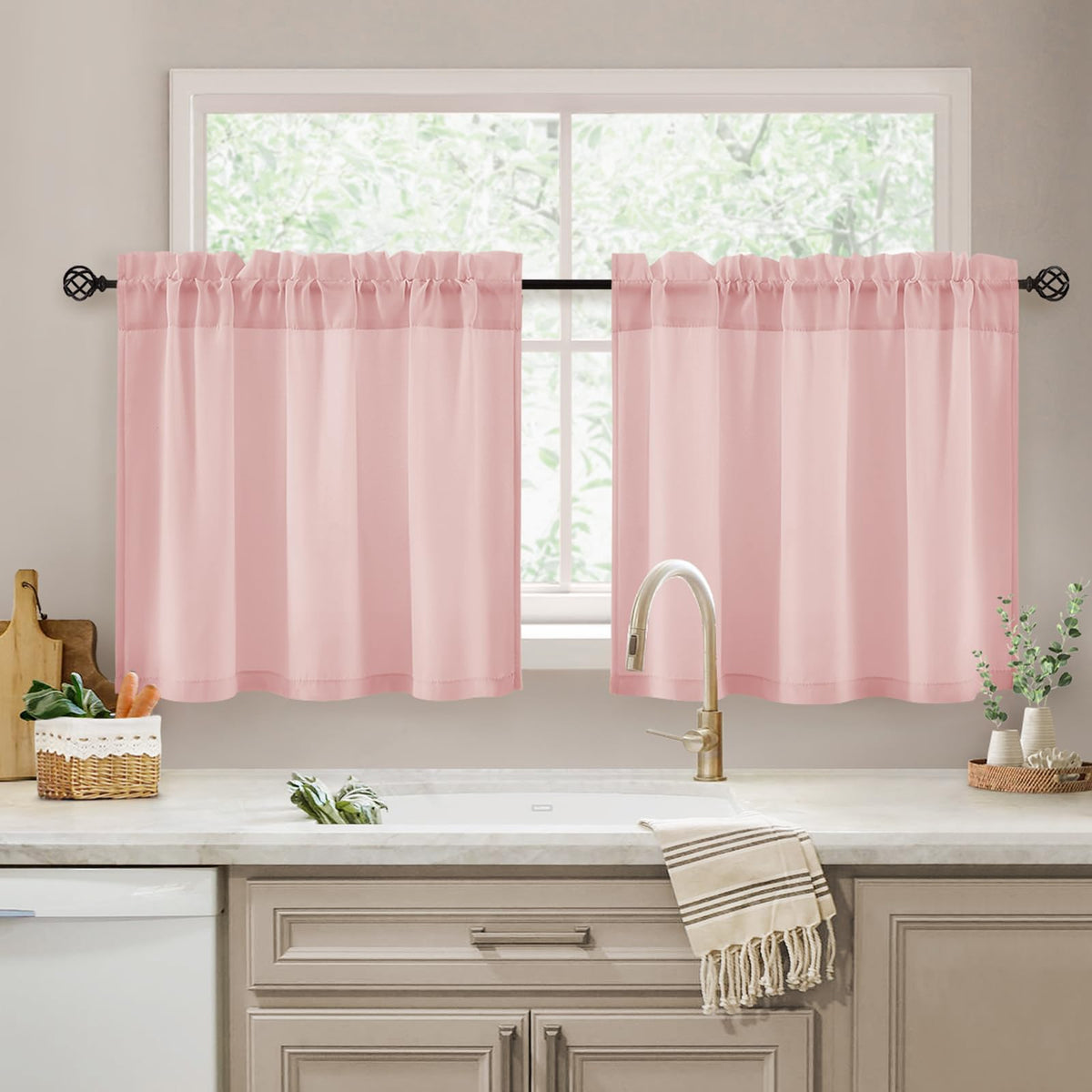 HOMEIDEAS Non-See-Through White Privacy Semi Sheer Curtains 84 Inches Long 2 Panels Set Light Filtering Curtains for Living Room Bedroom Drapes,W52xL84