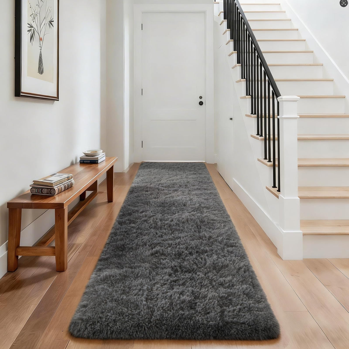 Ophanie Area Rugs for Living Room Bedroom, Washable Non-Slip Fluffy Soft Grey Shag Carpet, Indoor Floor Gray 4x6 Fuzzy Shaggy Living Room Plush Rug for Kids Home Dorm Decor Aesthetic